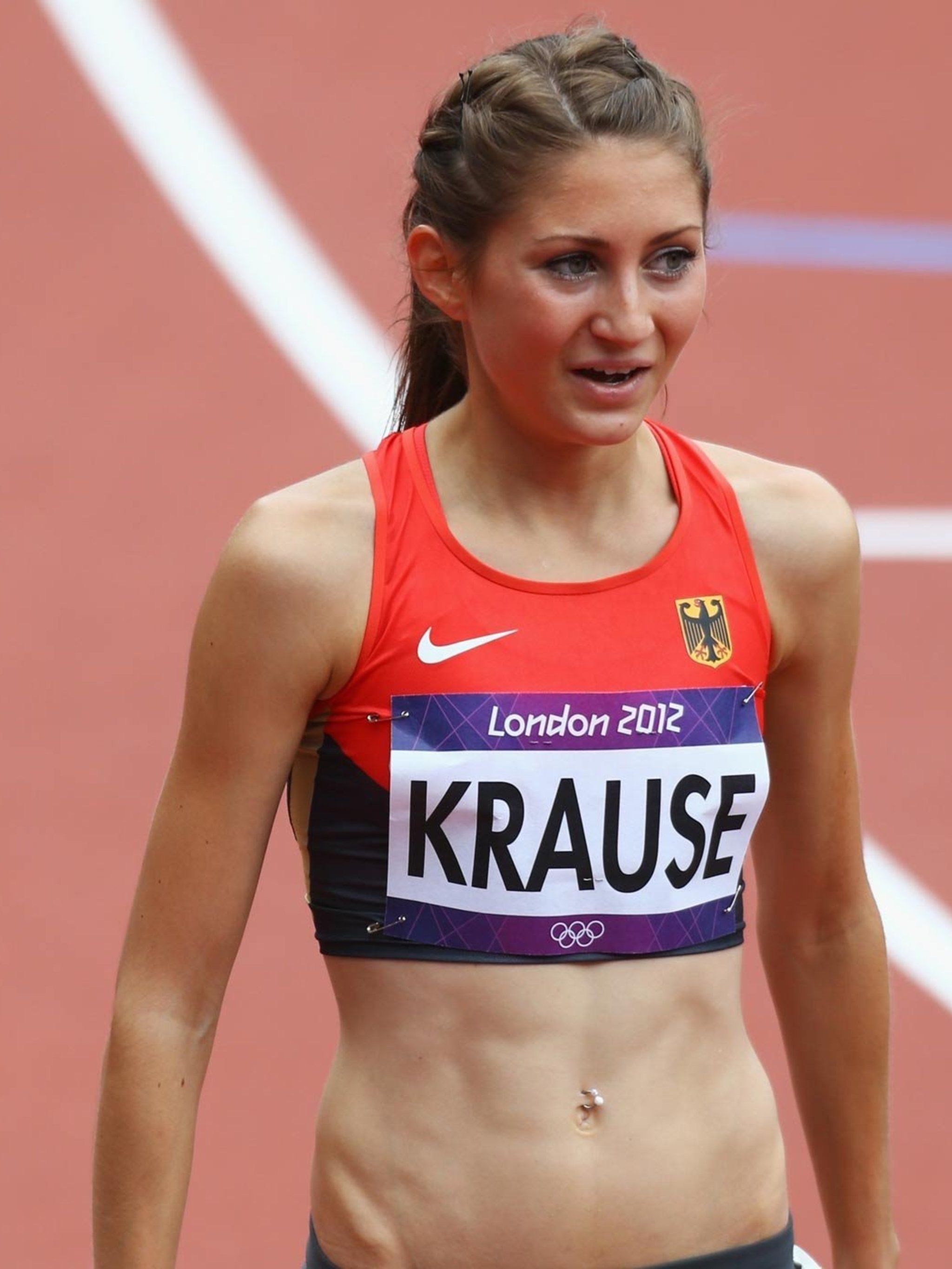 Gesa Felicitas Krause, Olympic hairstyles, Track and field fashion, Hair inspiration, 2050x2730 HD Phone