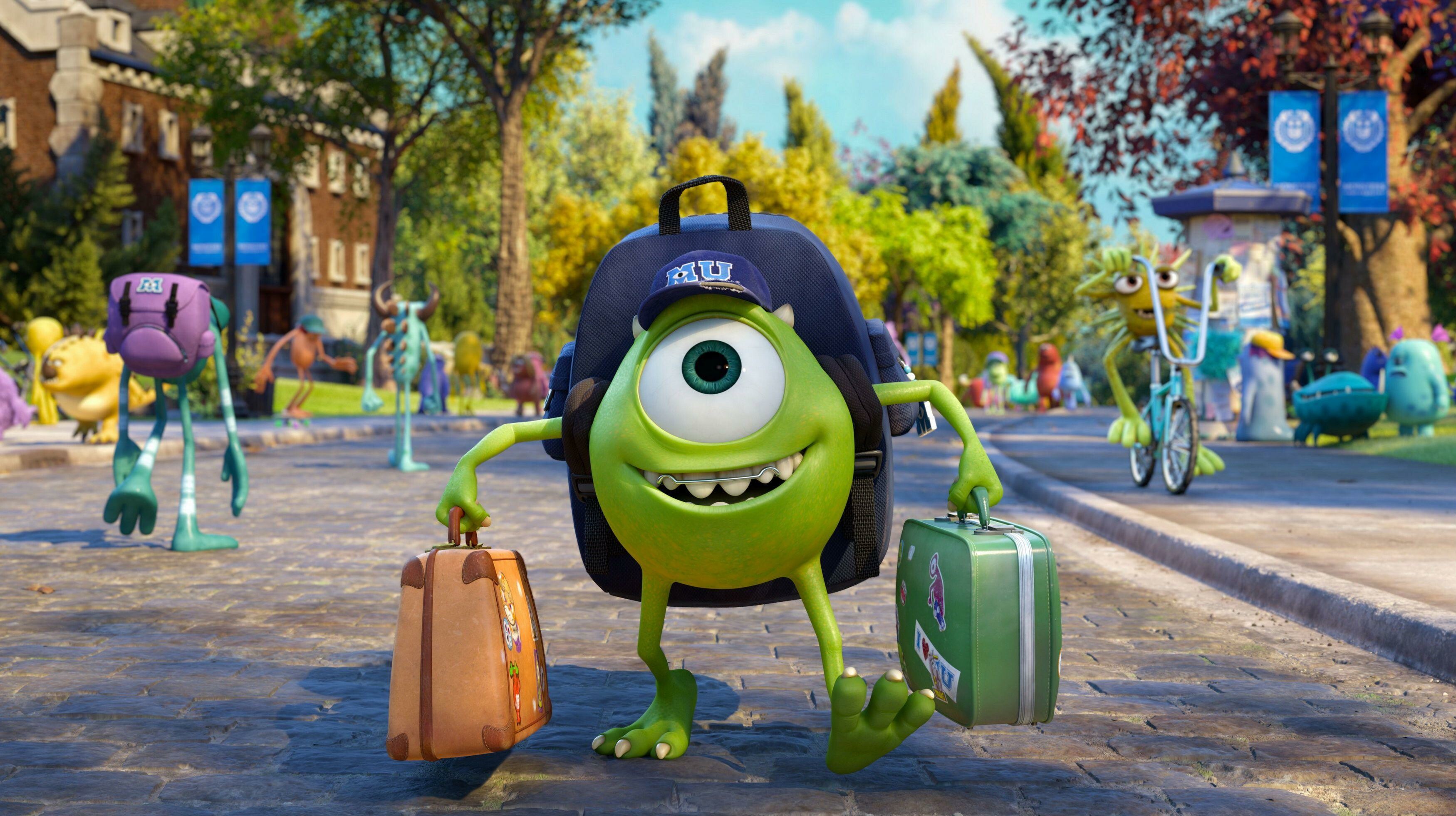 Monsters, Inc. animation, University wallpapers, Fun and colorful, Beloved characters, 3500x1970 HD Desktop