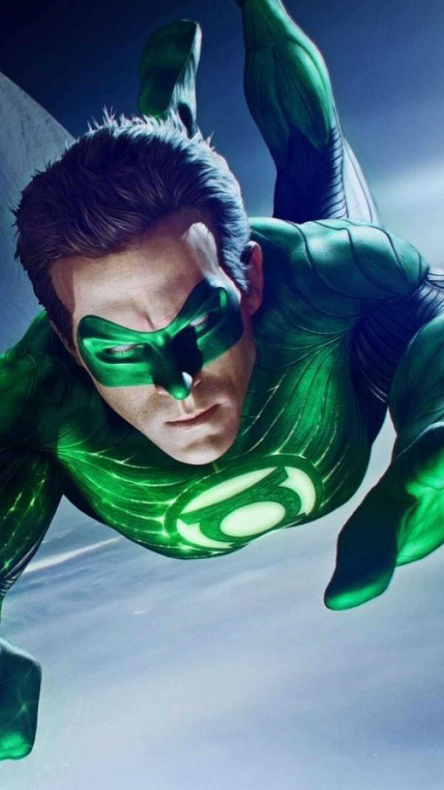Green Lantern: A test pilot who is selected to become the first human member of an intergalactic police force. 1440x2560 HD Wallpaper.