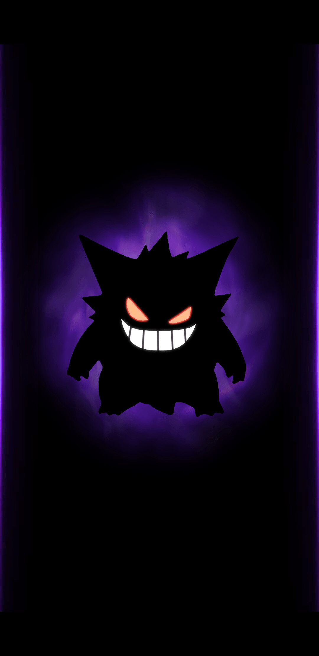 Ghost Pokemon: Gengar, A very mischievous, and at times, malicious species, The master of stealth. 1080x2220 HD Wallpaper.