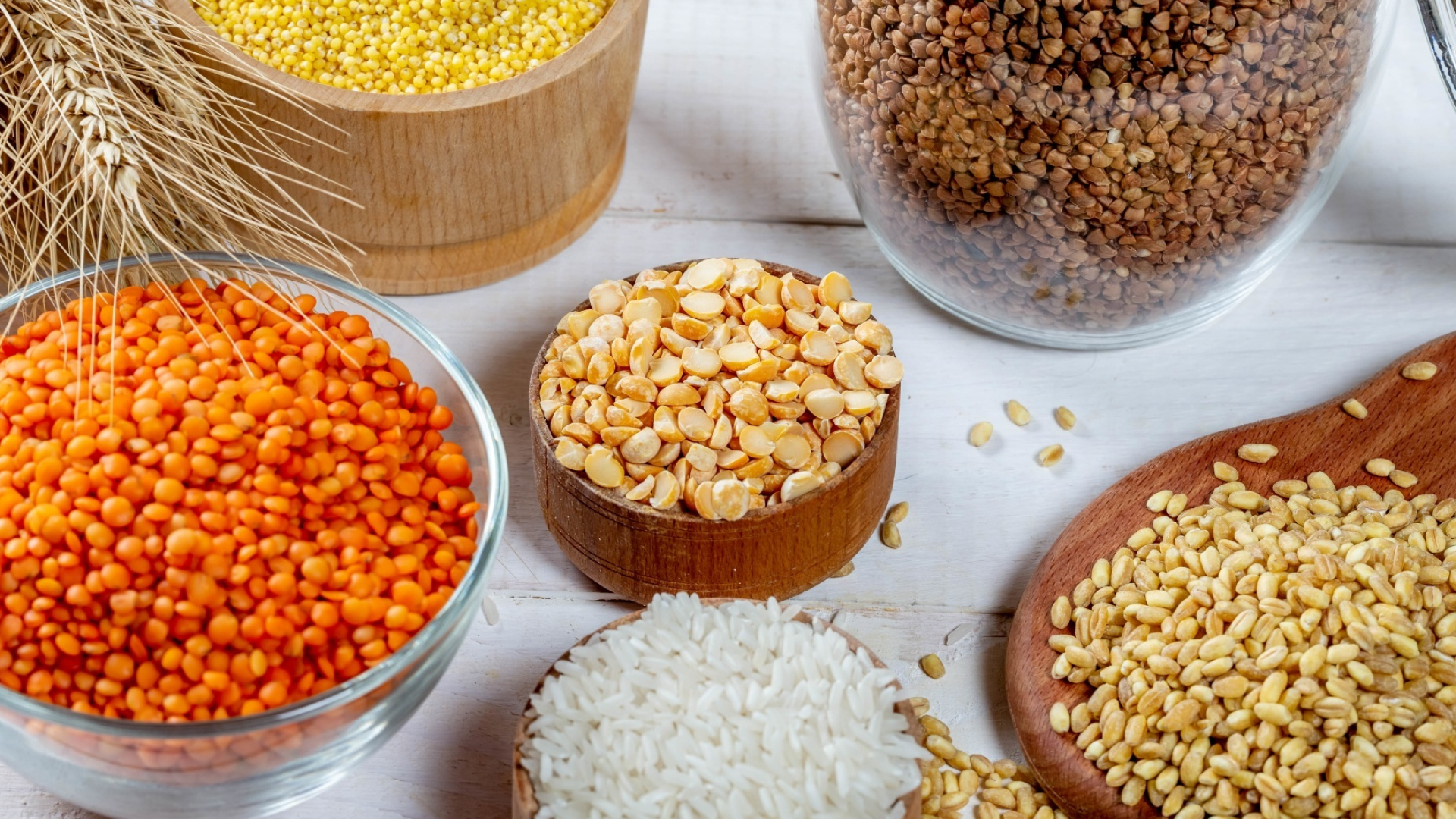 Seeds: Rice, Beans, Cereals, Plant's fruit used for food. 1920x1080 Full HD Wallpaper.
