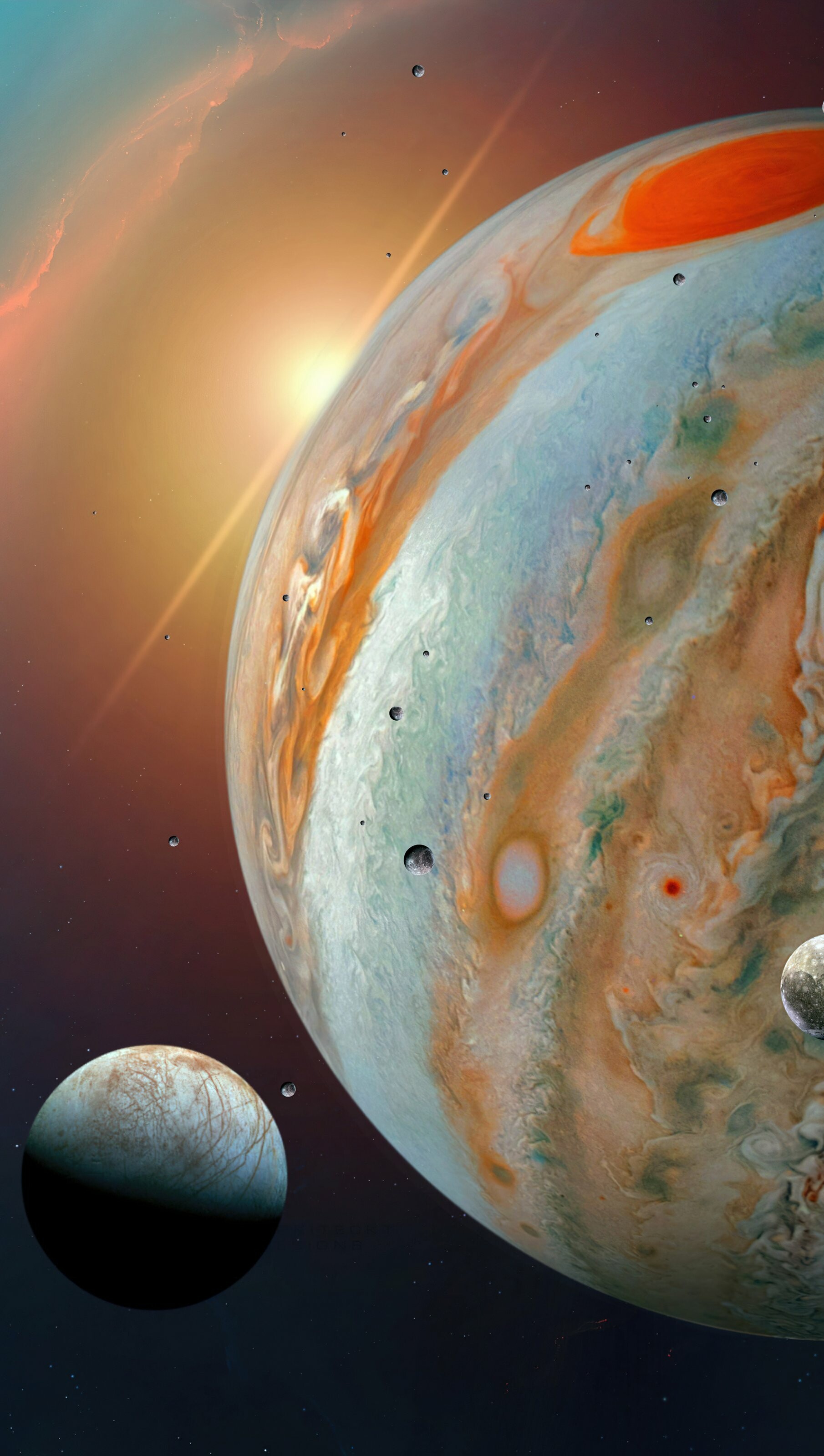 Jupiter: The planet has 84 known moons, Celestial spheres, Interstellar. 1810x3200 HD Wallpaper.