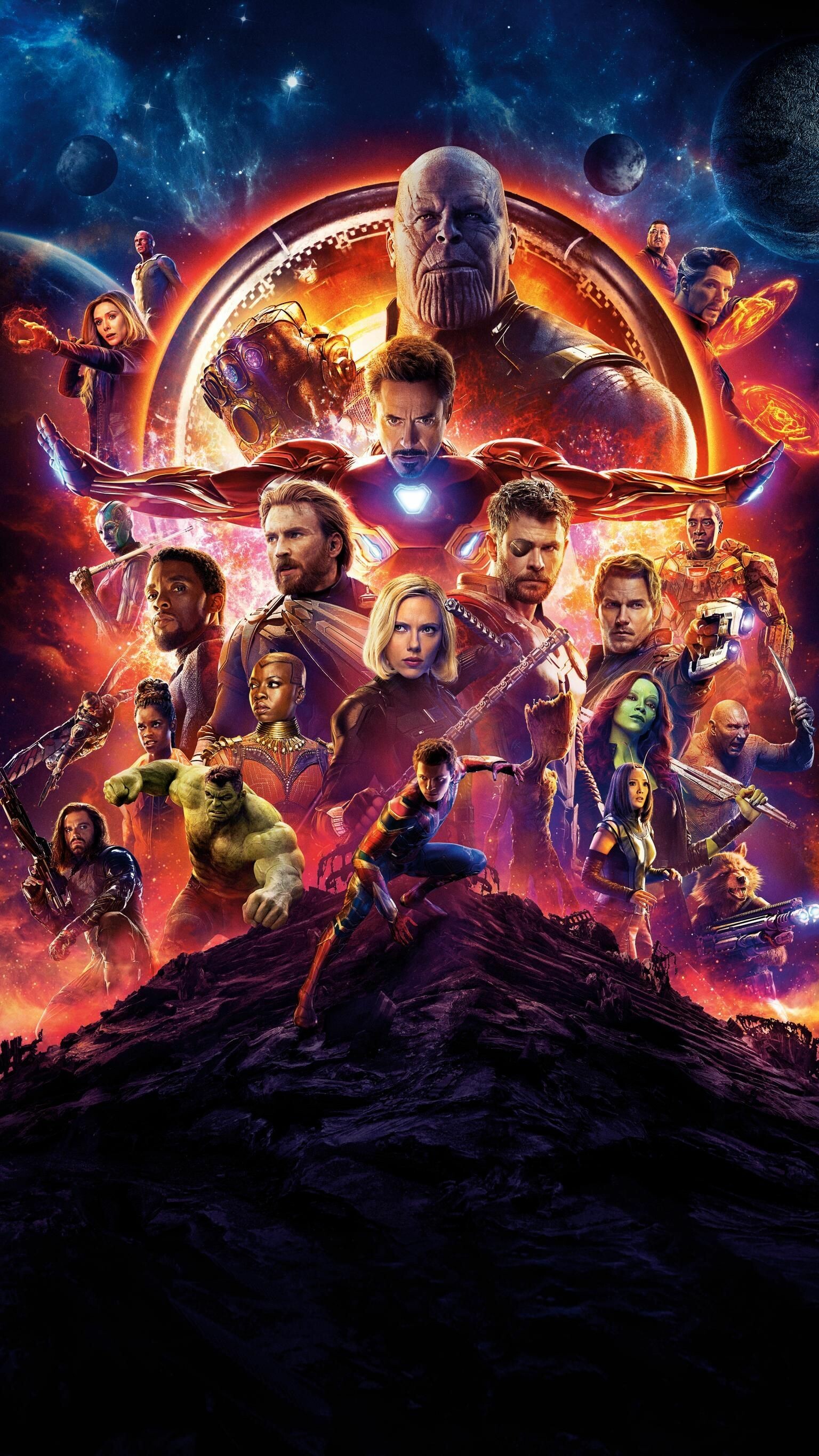 Avengers: Doctor Strange, Black Widow, Black Panther, Gamora, Captain America. 1540x2740 HD Background.