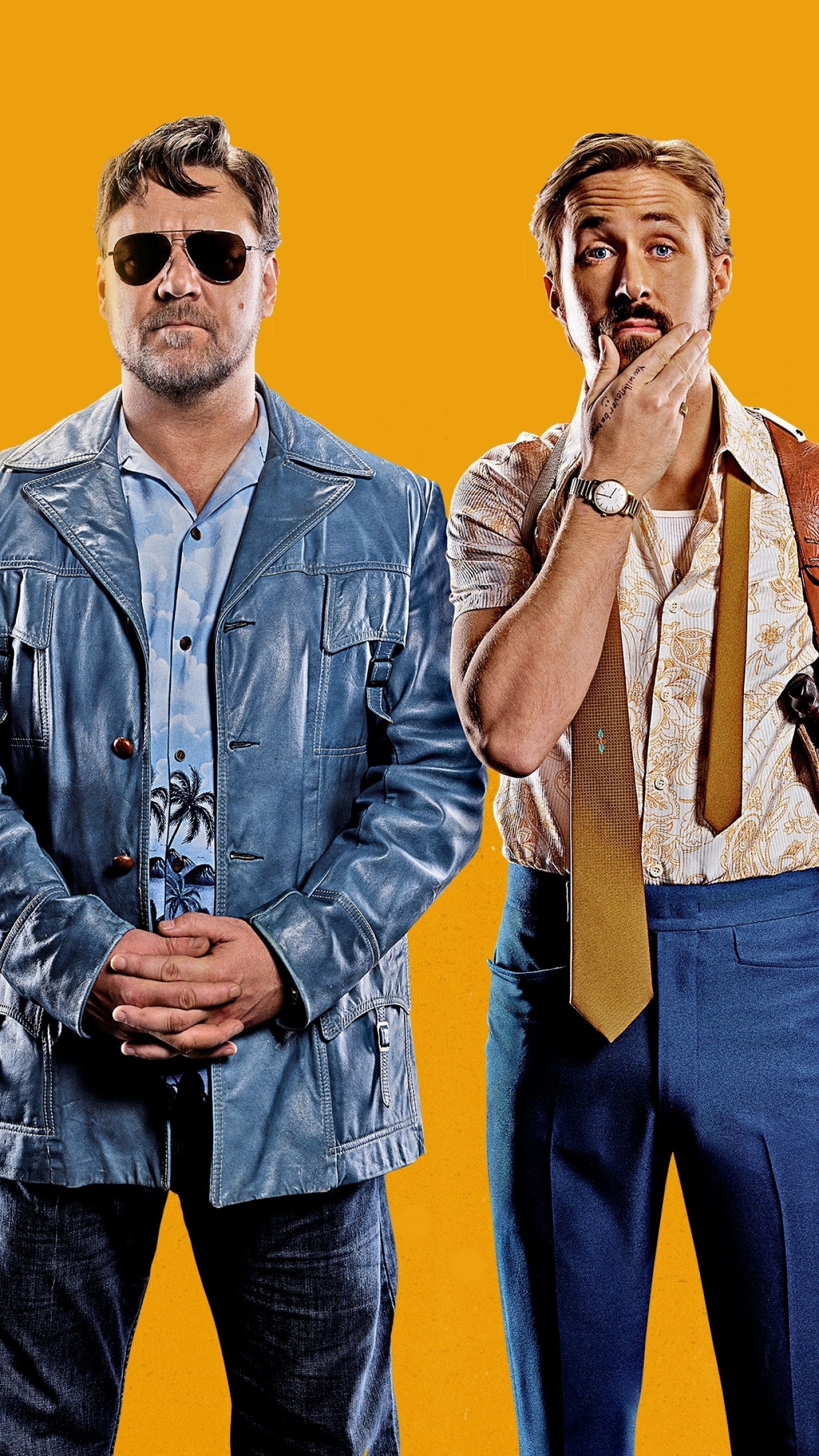 Russell Crowe, Movies, The Nice Guys, Ryan Gosling, 1440x2560 HD Phone