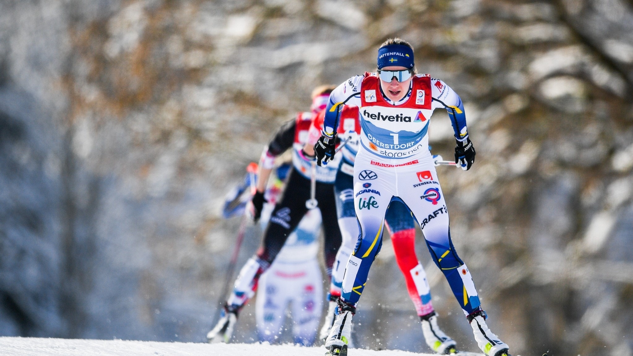 Heidi Weng, Swedish ski podium, Swiss race success, Impressive achievement, 2050x1160 HD Desktop
