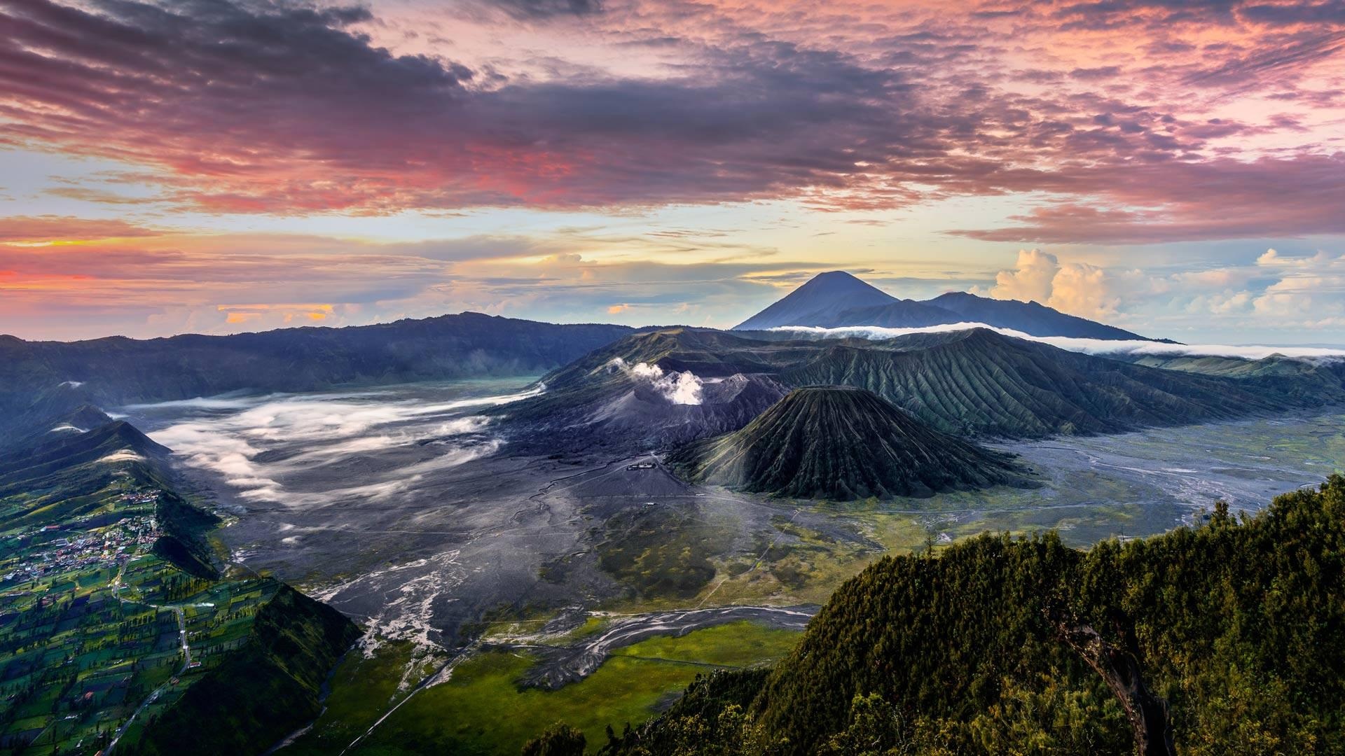 Mount Bromo, Majestic volcano, Java island, Natural wonder, 1920x1080 Full HD Desktop