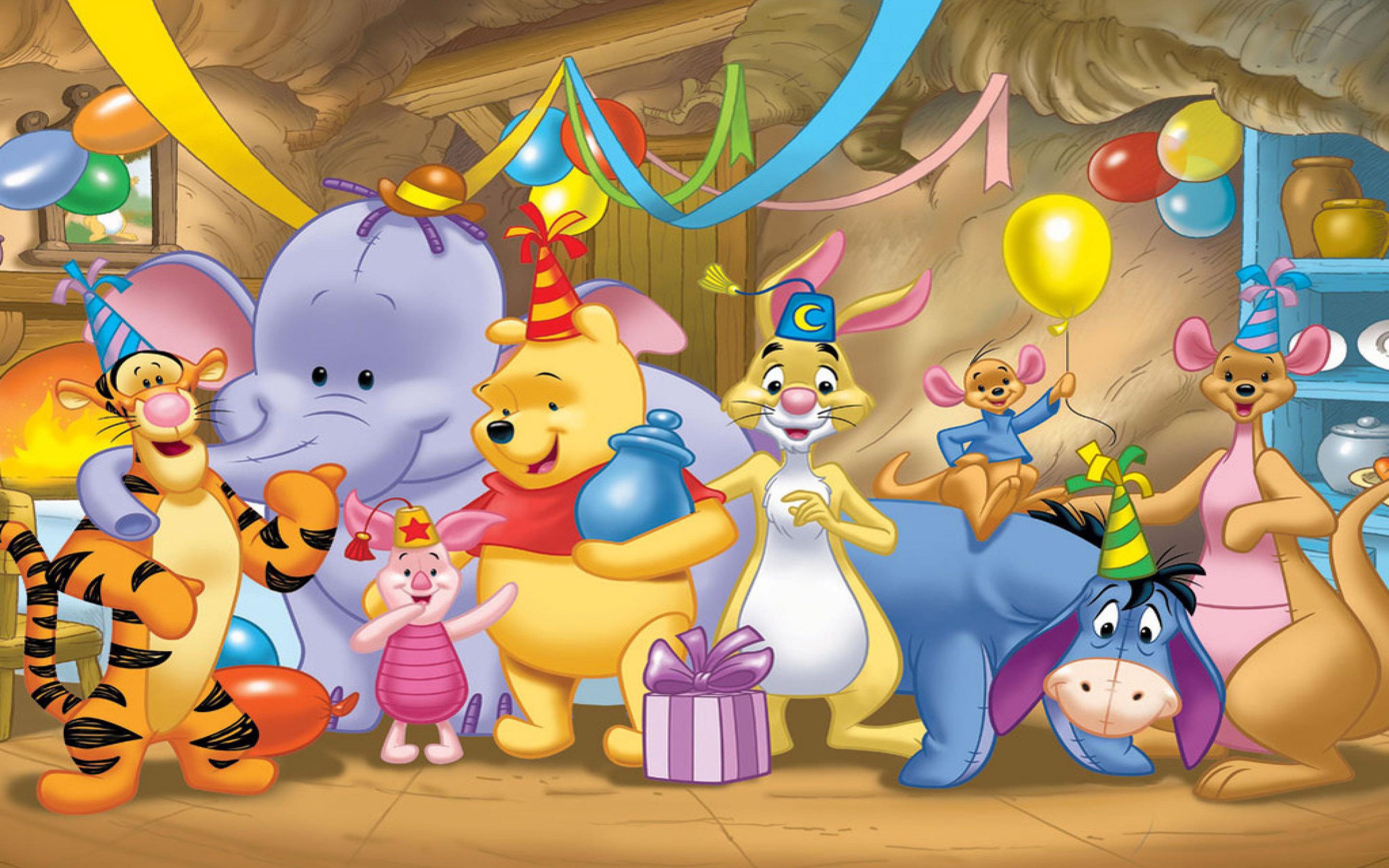 Winnie the Pooh Animation, Happy Birthday, Celebration, Gifts, 2880x1800 HD Desktop
