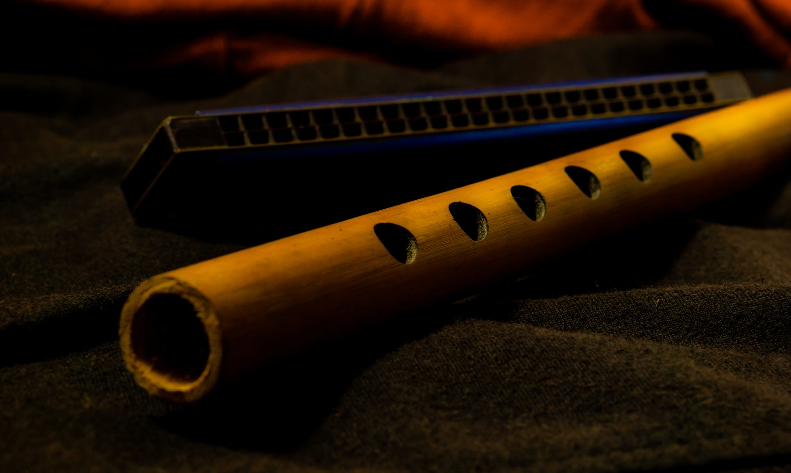 Harmonica: The Mouthpiece, The Air Chambers, Wooden Flute, Folk Musical Band. 2560x1540 HD Wallpaper.