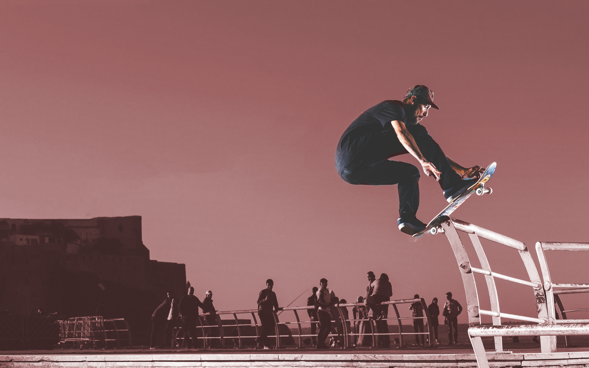 Stunt: Skateboard Stuntman, Urban sport with the elements of parkour. 1920x1200 HD Wallpaper.
