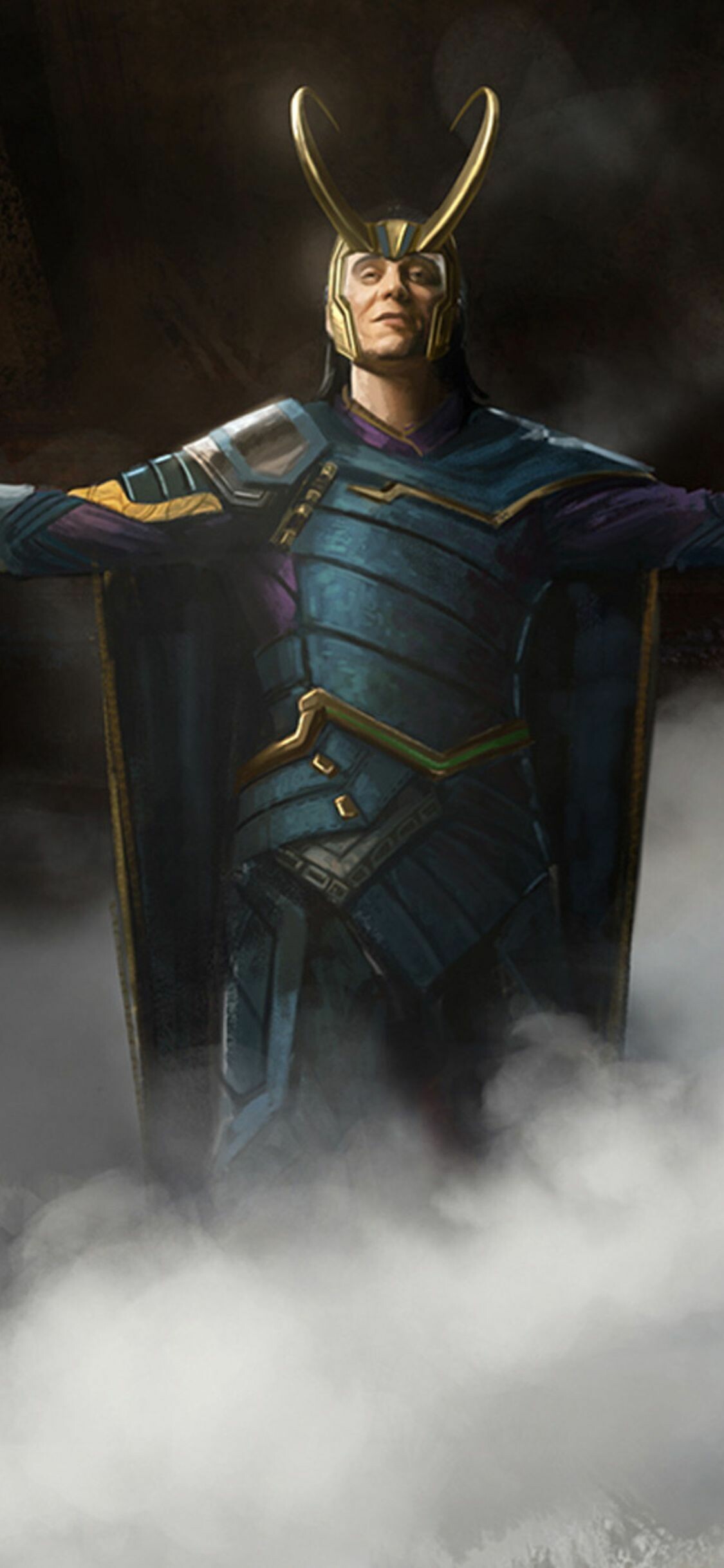 Loki (TV Series): God of Mischief, has particular antagonism for his adoptive brother Thor. 1130x2440 HD Background.