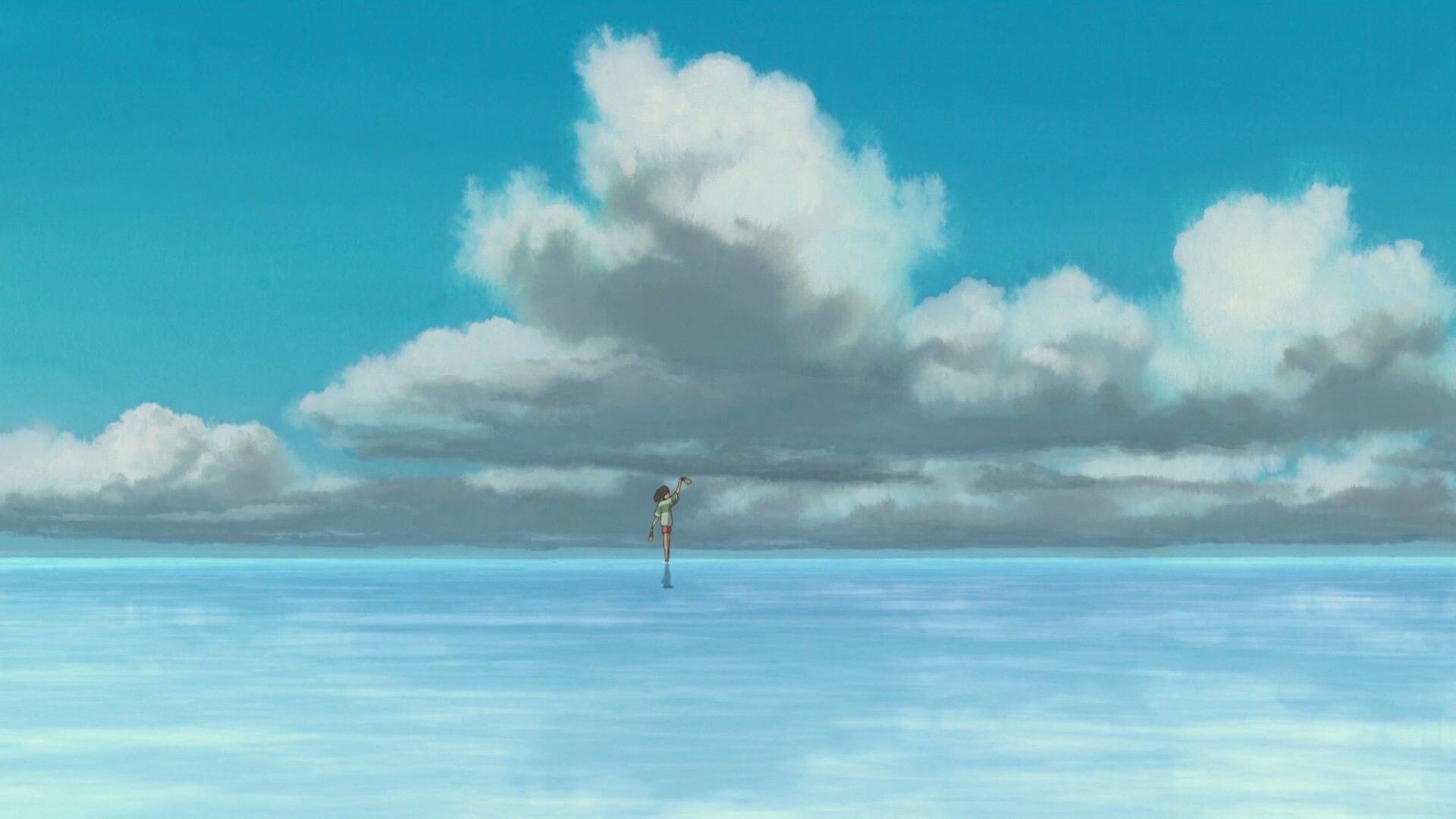 Studio Ghibli: Spirited Away, Chihiro Ogino voiced by Rumi Hiiragi. 1920x1080 Full HD Background.