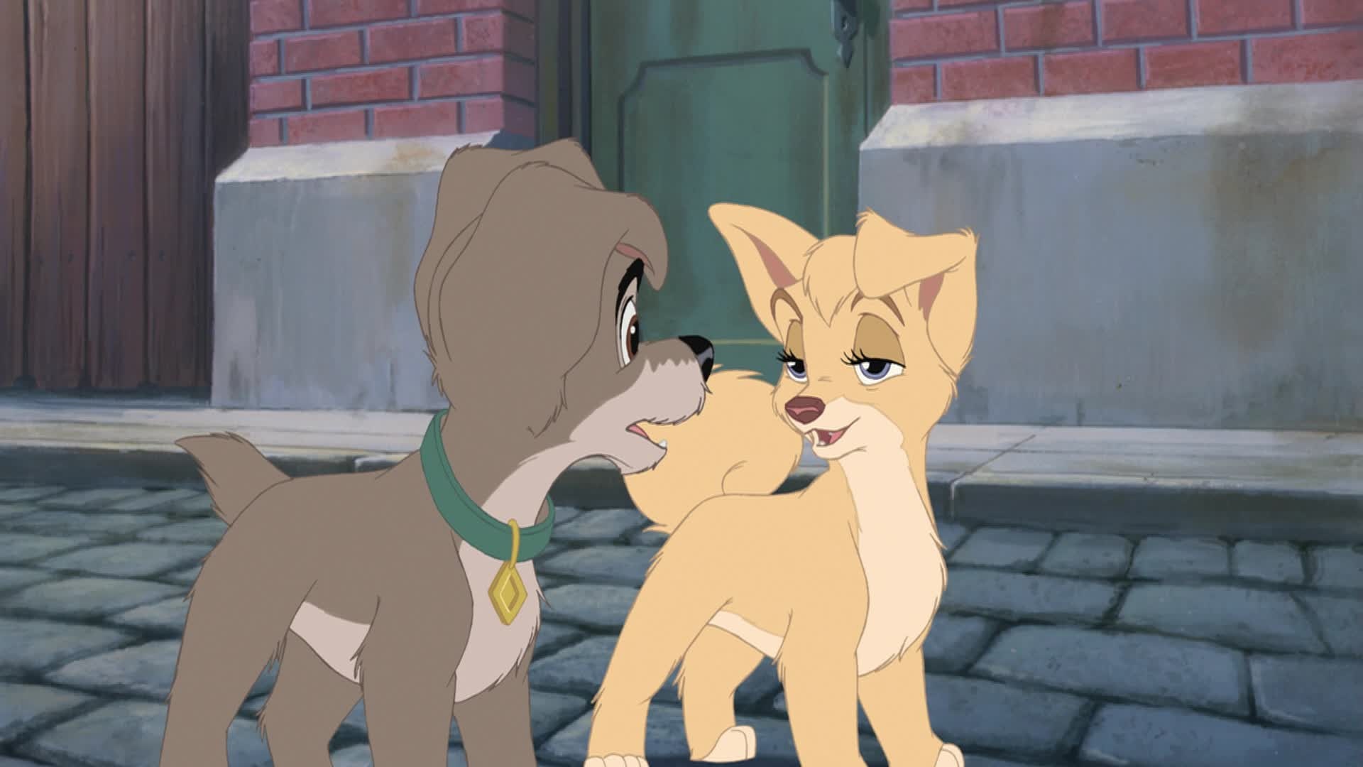 Lady and the Tramp, Angel and Scamp, Disney fan photo, Heartwarming moment, 1920x1080 Full HD Desktop