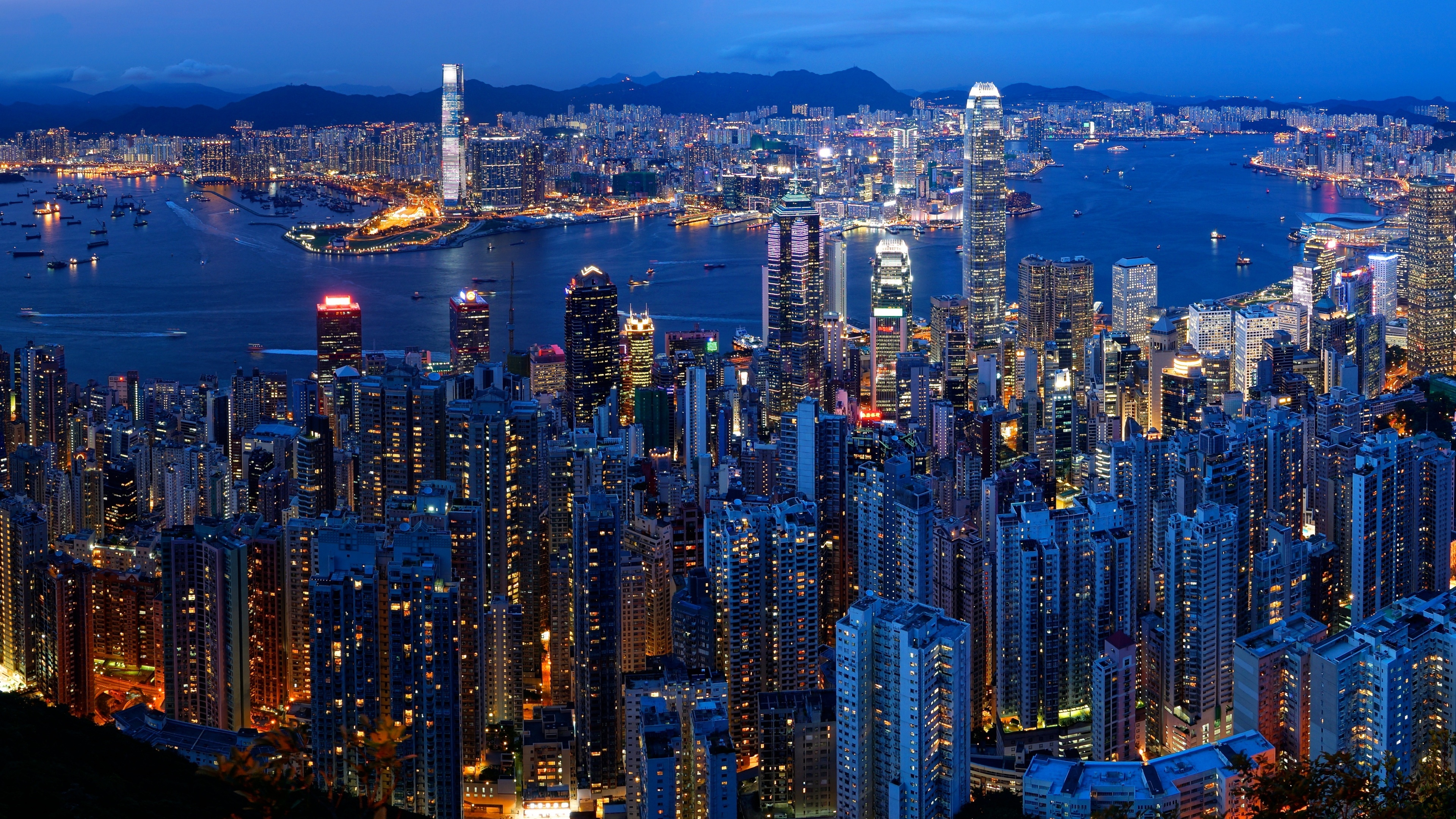 Victoria Peak wallpaper, Hong Kong skyline, 3840x2160 4K Desktop