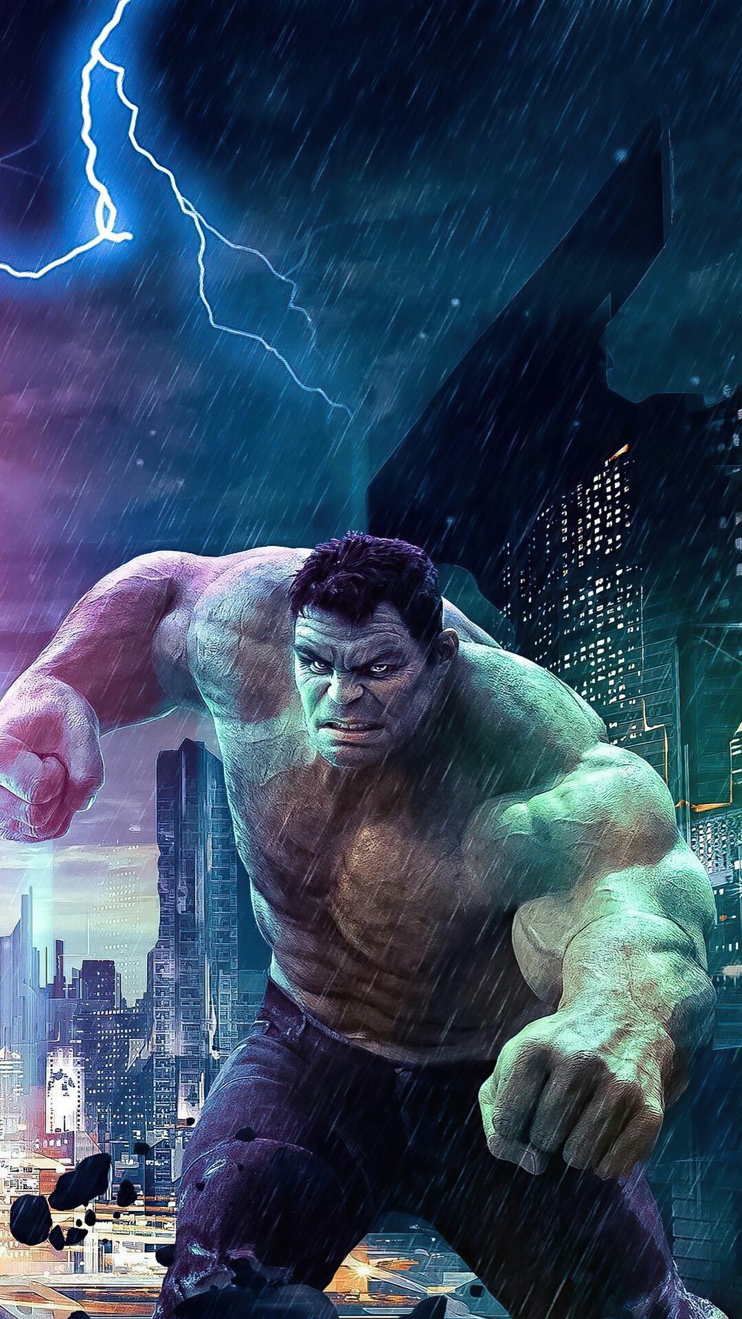 Hulk: A character created by writer Stan Lee and artist Jack Kirby in 1962. 1080x1920 Full HD Wallpaper.