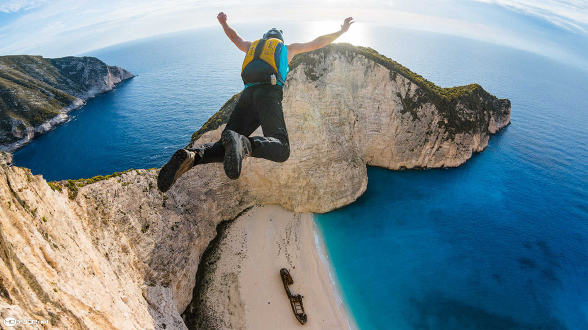 BASE Jumping: Adventure air sport, Recreational sport, Extreme jump at much lower altitudes. 1920x1080 Full HD Wallpaper.