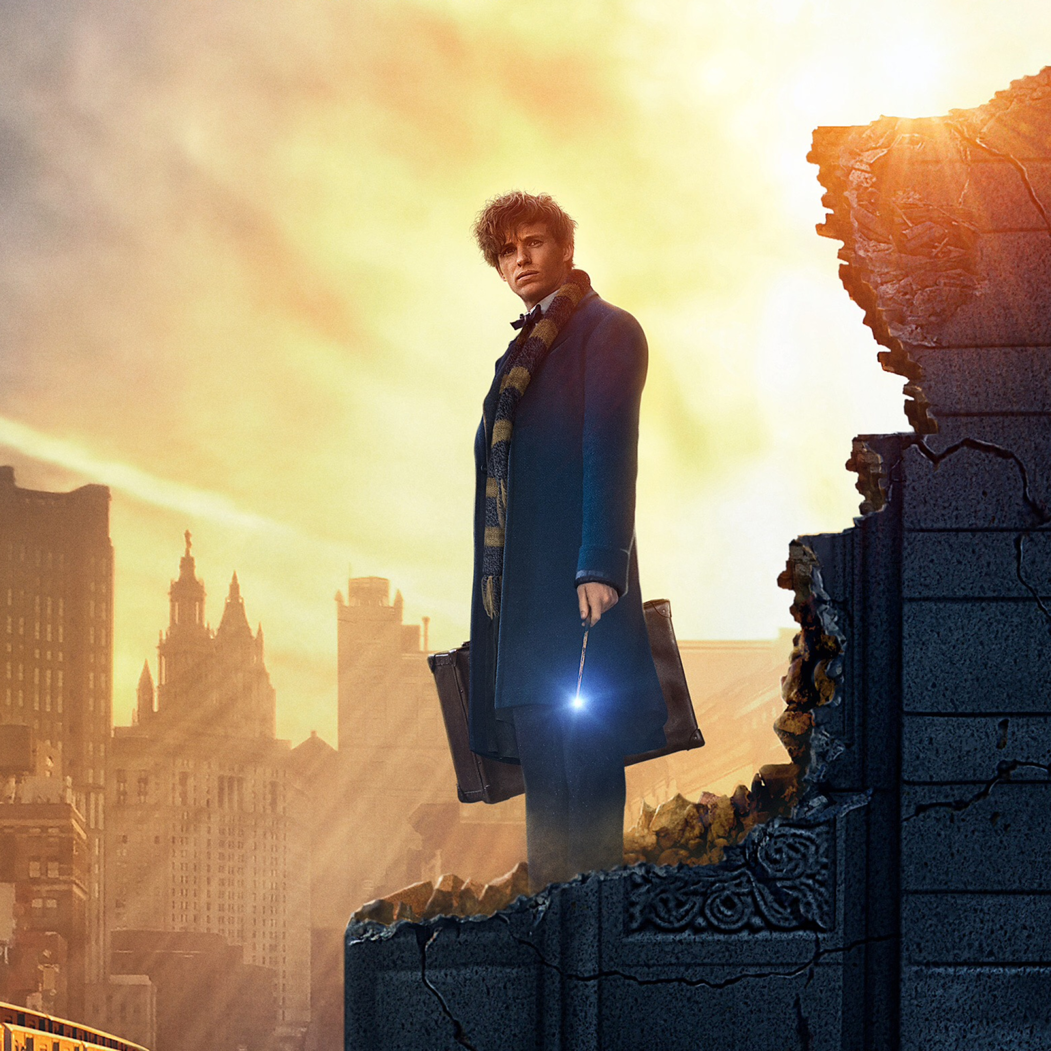 Newt Scamander, Magical creatures, Fantastic backgrounds, Mythical world, 2050x2050 HD Phone