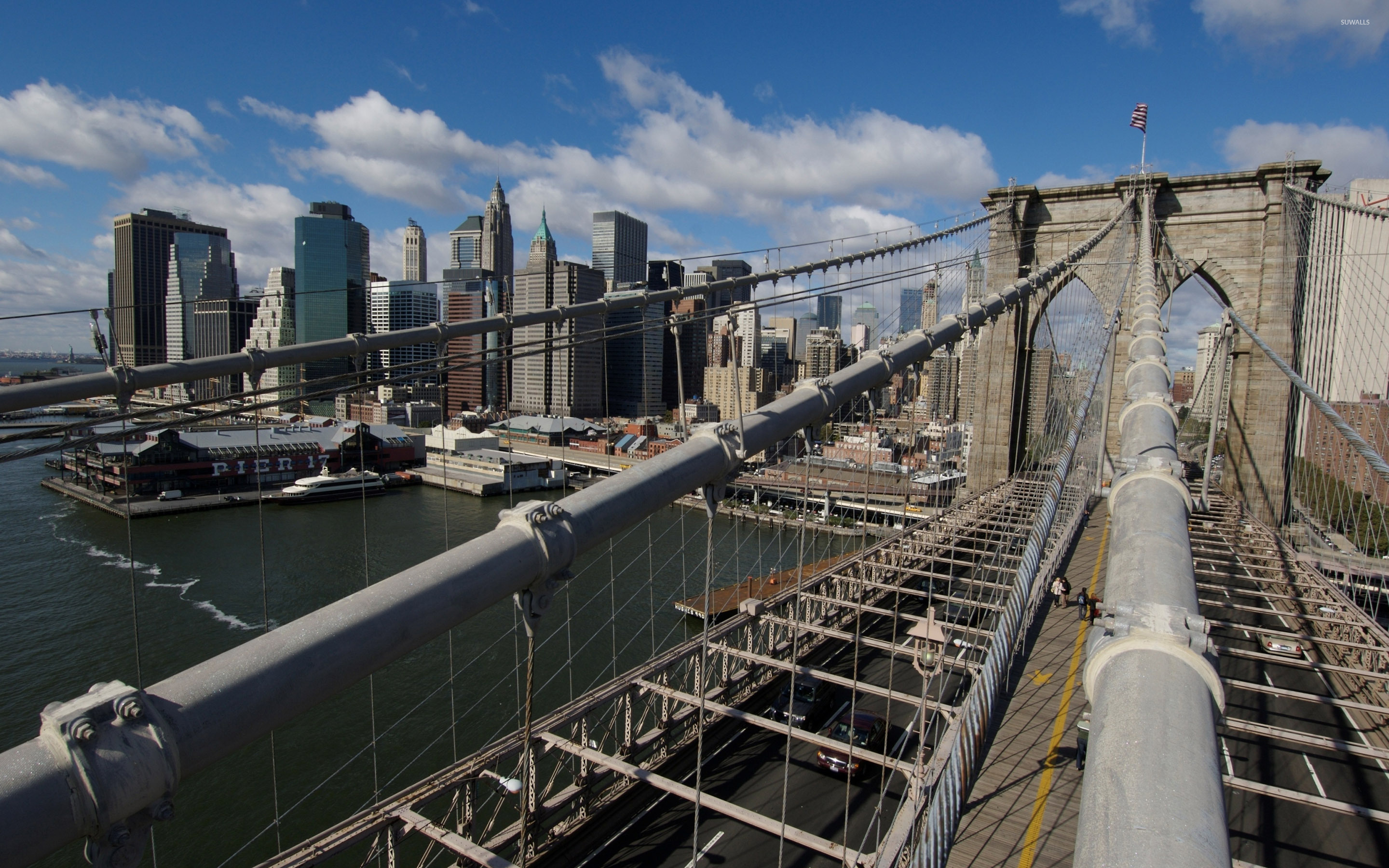 Top view, Brooklyn Bridge, World wallpapers, 2880x1800 HD Desktop