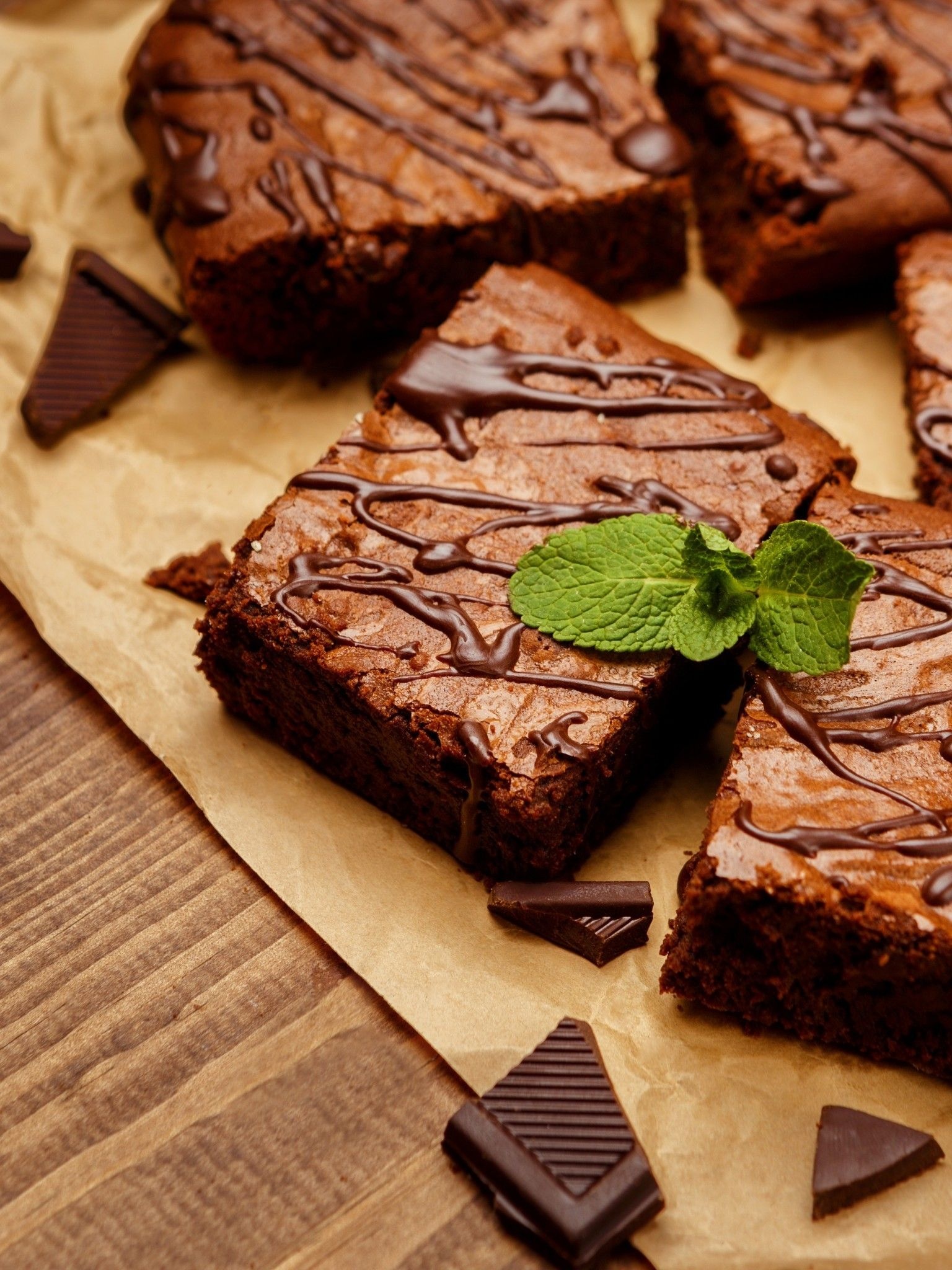 Brownie-themed wallpapers, Appetizing visuals, Scrumptious background, Tempting chocolate treat, 1540x2050 HD Phone