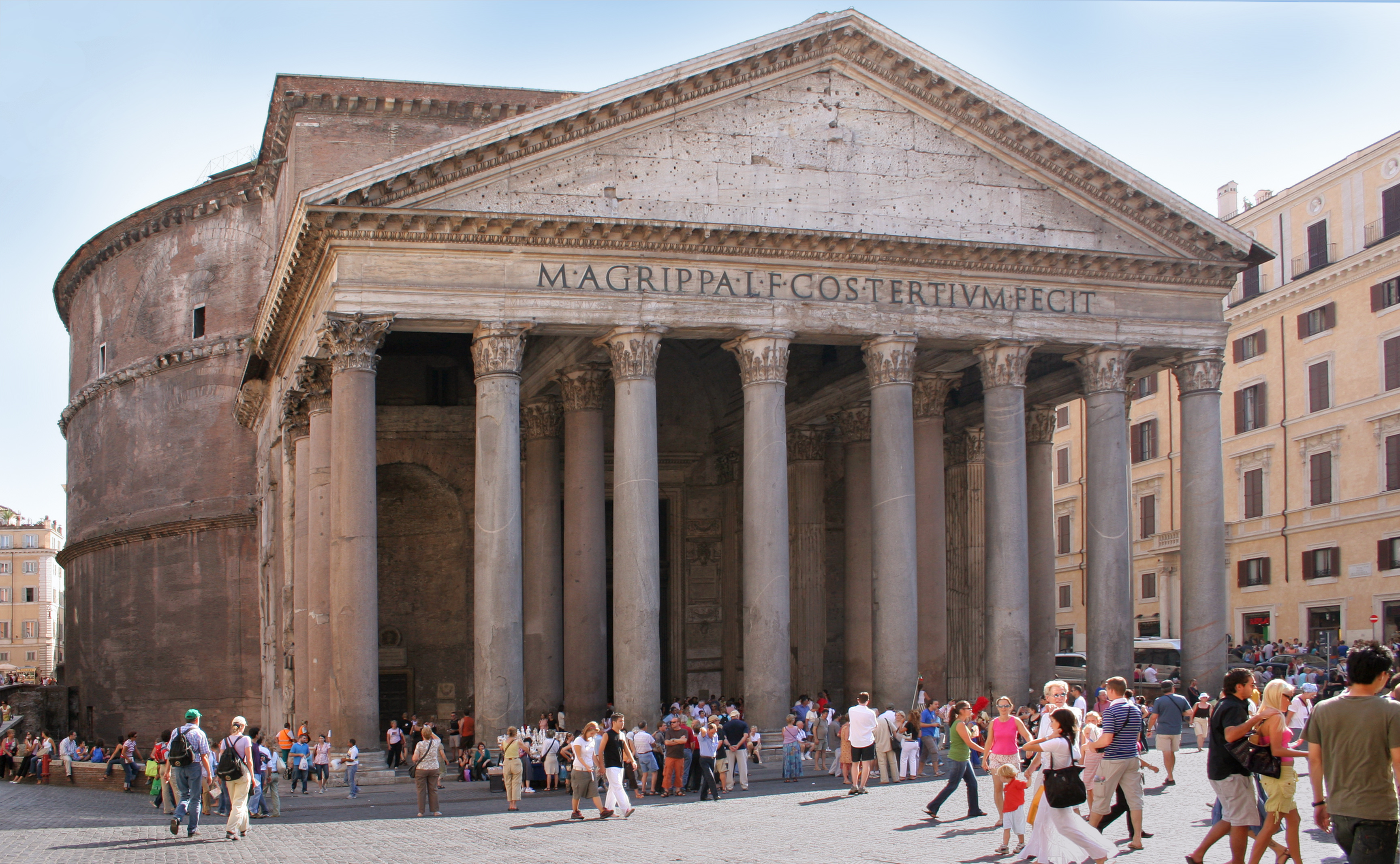 Pantheon views, 4K wallpaper, Ancient Roman ruins, Timeless masterpiece, 3460x2140 HD Desktop