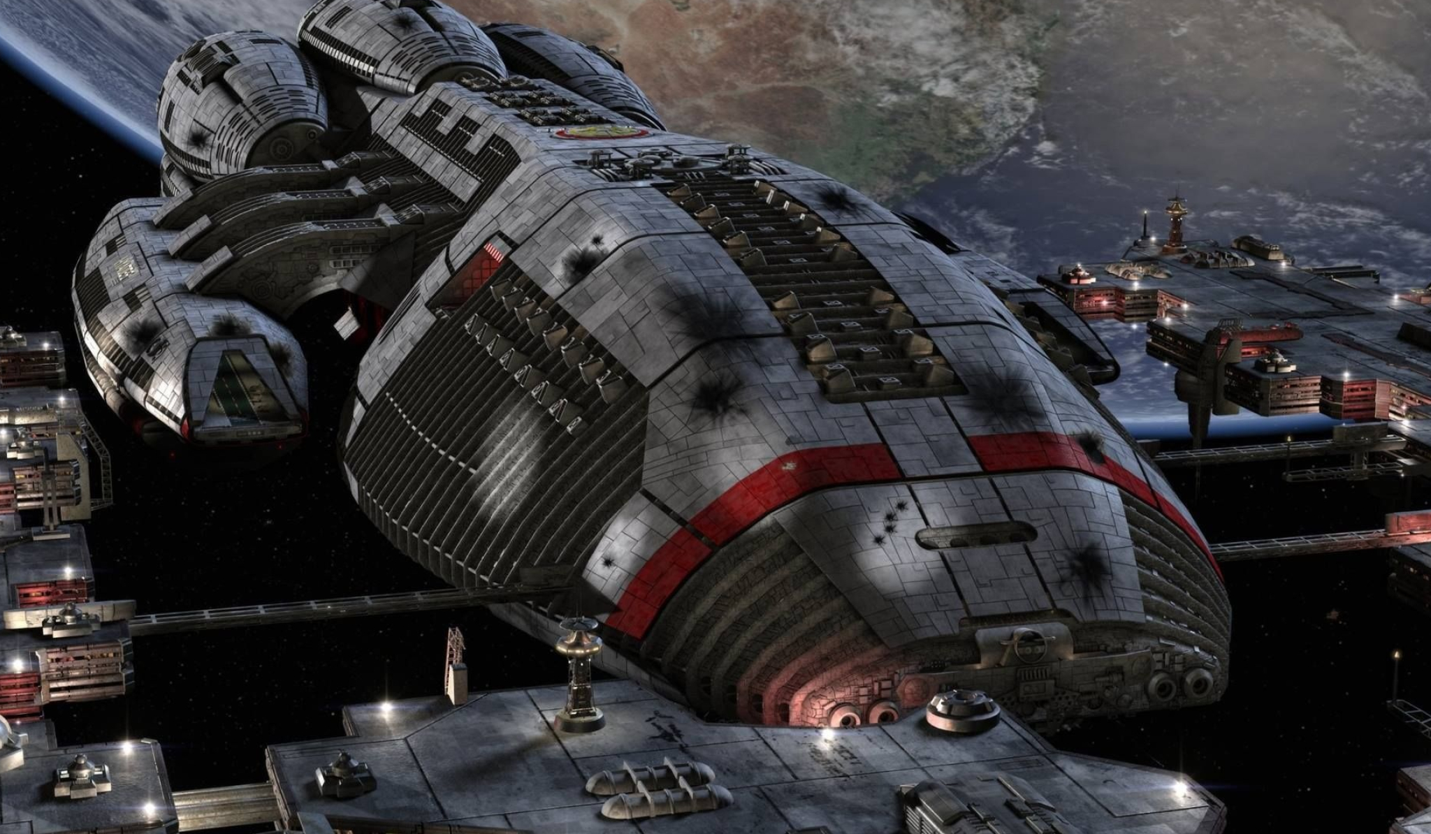 Battlestar Galactica, Iconic ships, Star Trek, Space battles, 2050x1200 HD Desktop