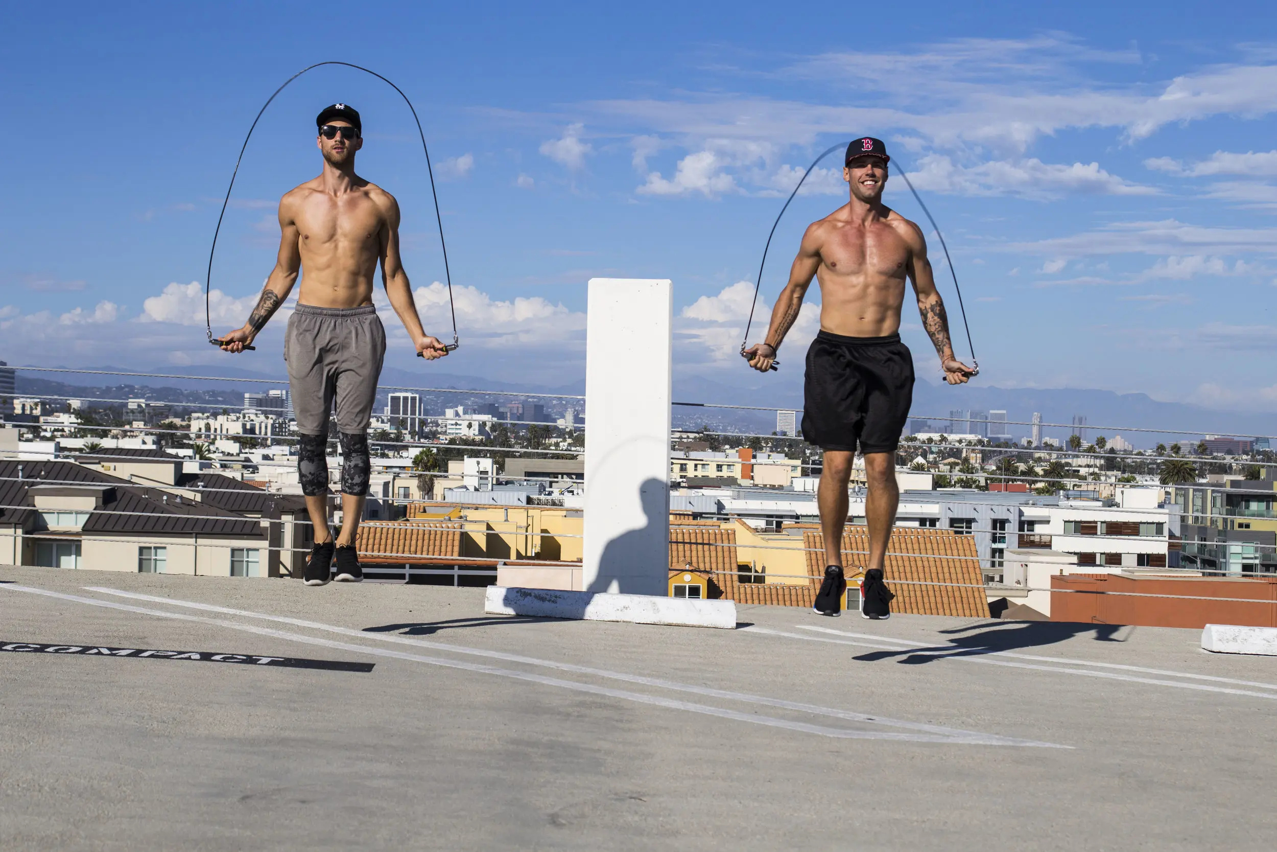 Rope Jumping: Burning calories, Ropes dudes, The workout on the roof. 2500x1670 HD Wallpaper.