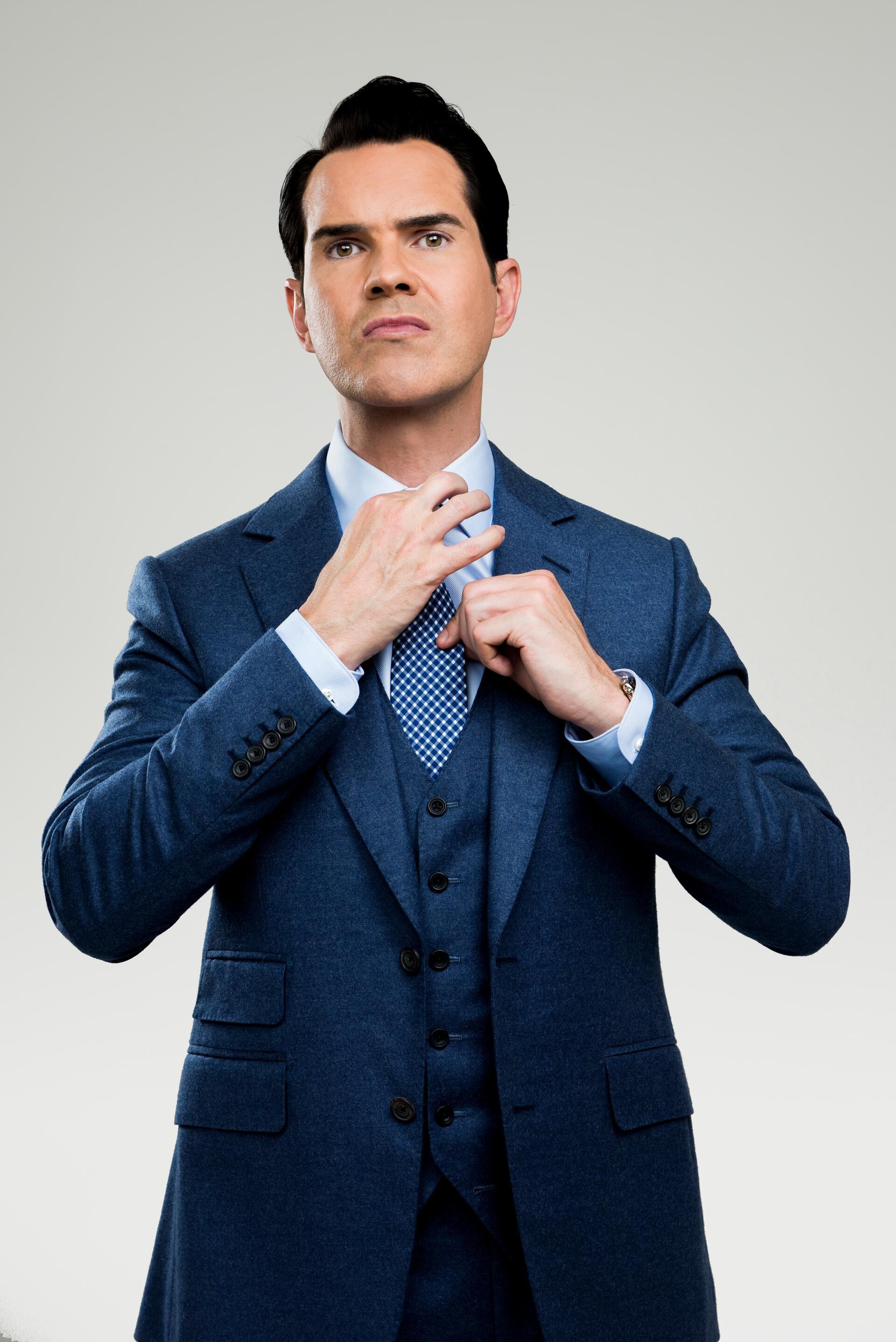 Jimmy Carr: Eight live DVD releases, Over 1.2 million copies to date, 2015, A stand-up special deal with Netflix. 1920x2880 HD Background.