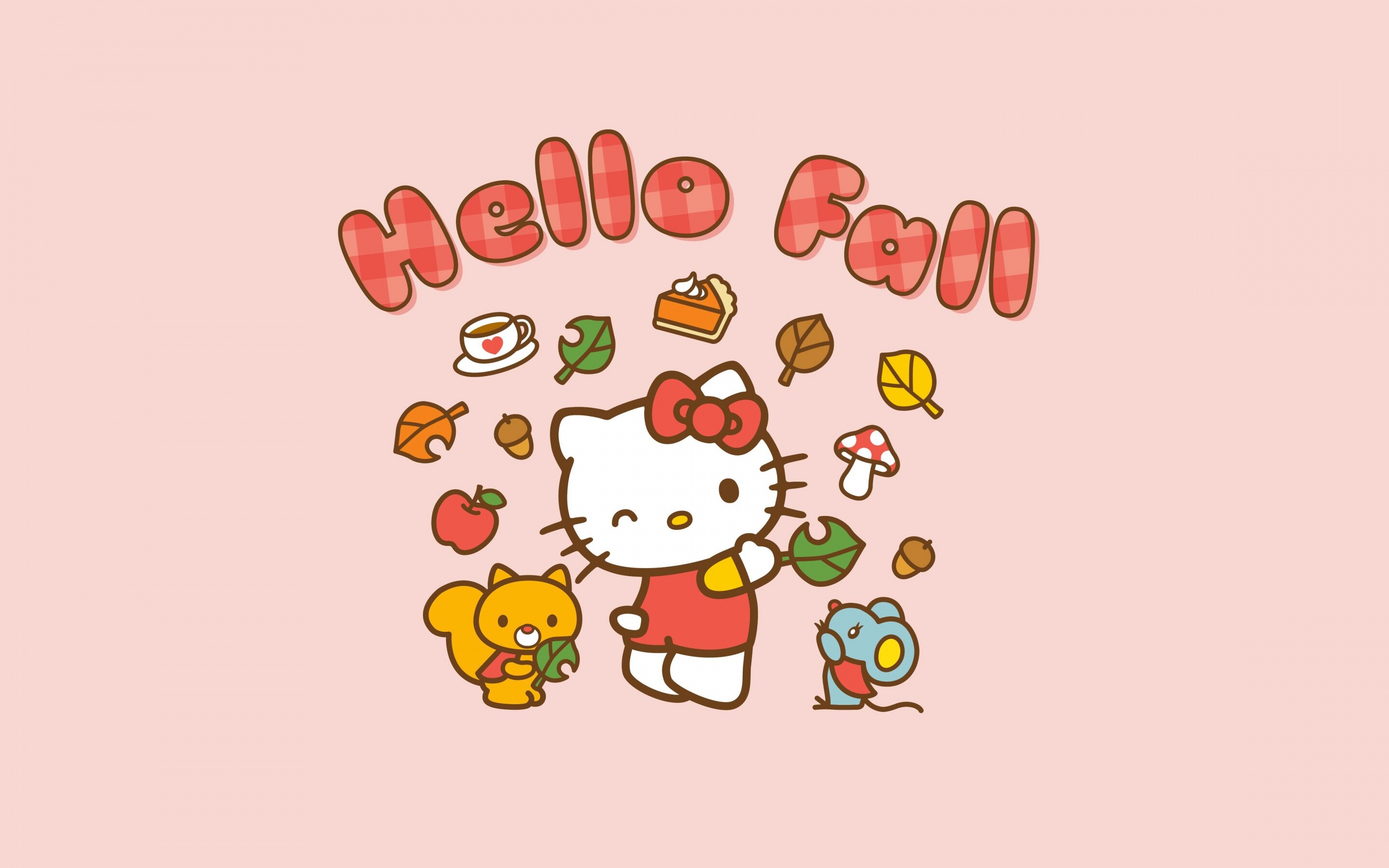 Poster, Hello Kitty Fall Wallpaper, 2880x1800 HD Desktop