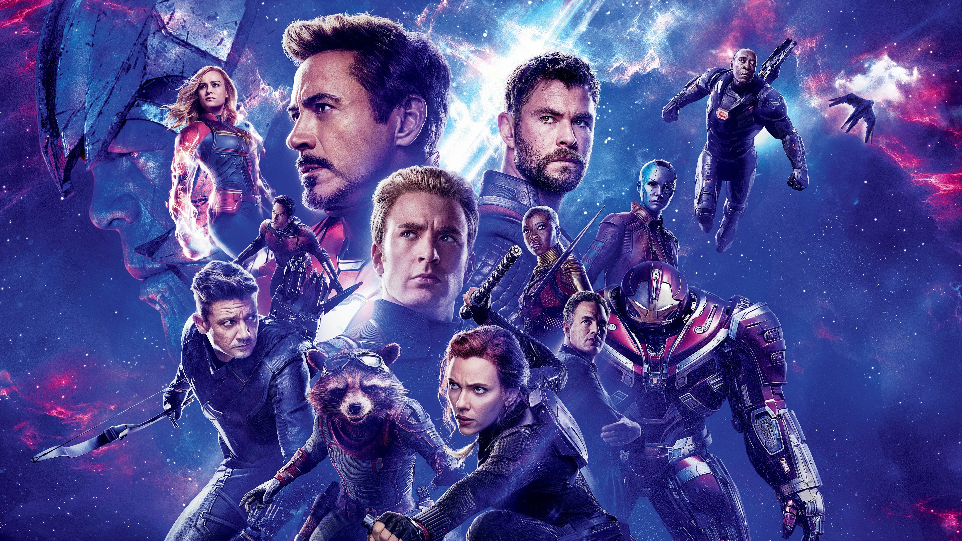 Avengers: A 2019 American superhero film based on the Marvel Comics superhero team, Endgame. 3840x2160 4K Background.