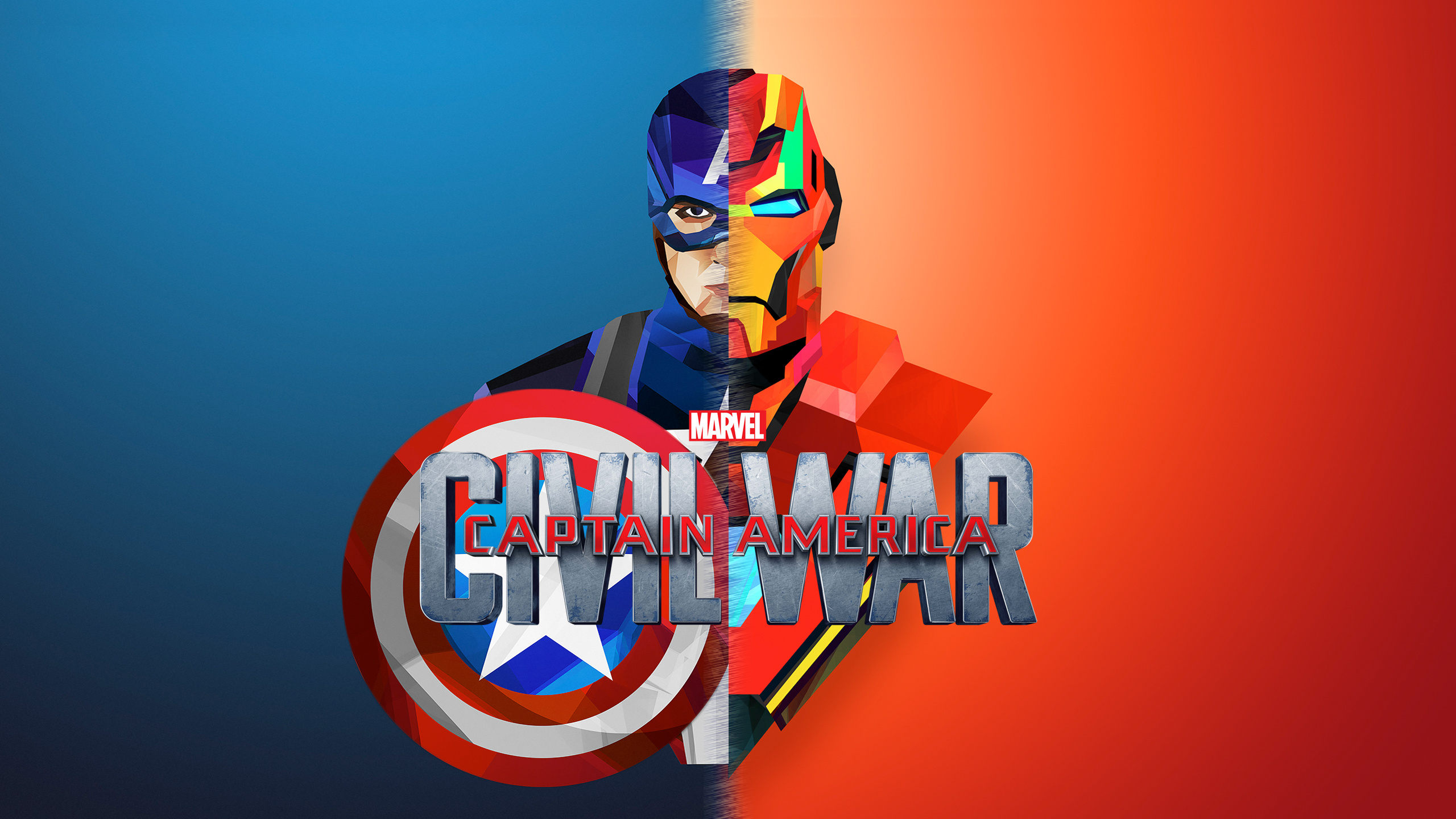 Captain America: Civil War, Intense conflict, Iconic wallpaper, Stunning visuals, 2560x1440 HD Desktop