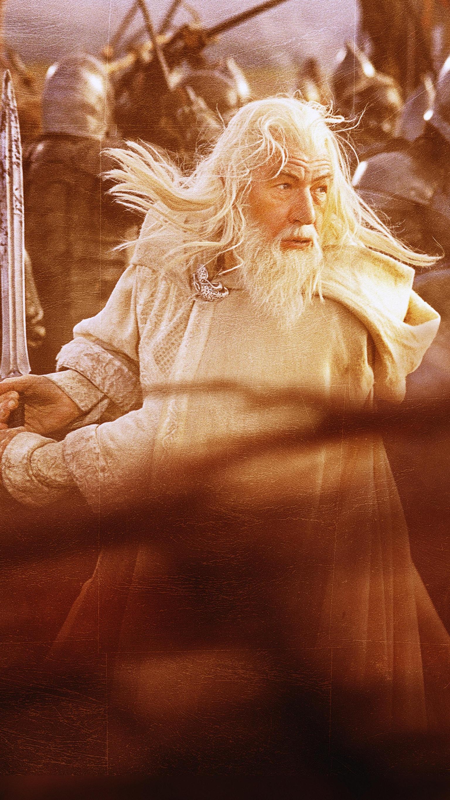 The Return of the King: Ian McKellen as Gandalf the White, An Istari wizard. 1540x2740 HD Background.