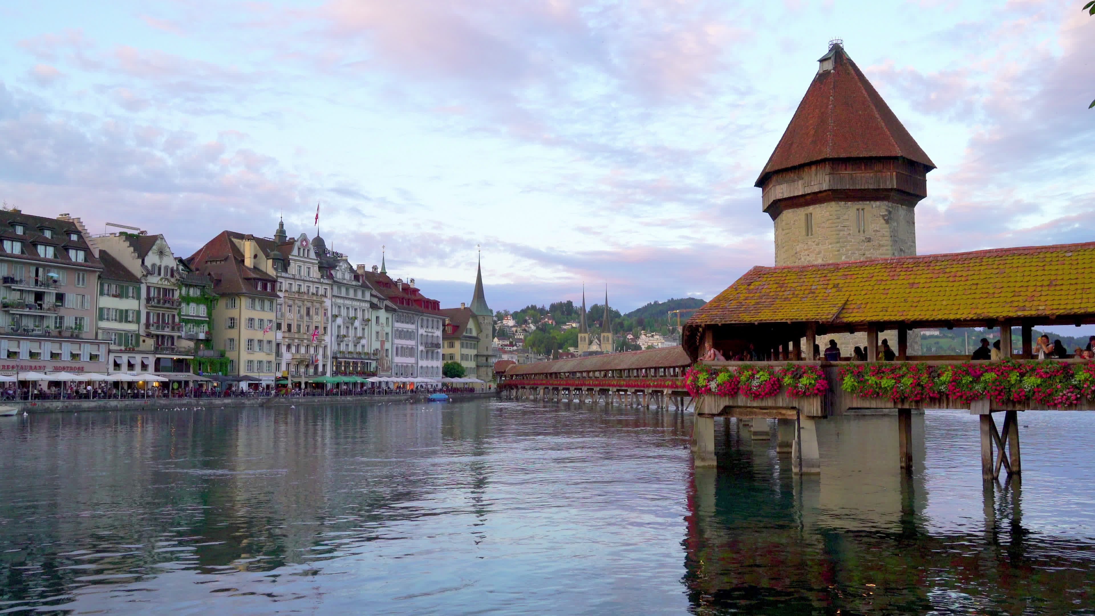 Lucern city, Lake in Switzerland, 3362815 stock video, Stock video, 3840x2160 4K Desktop