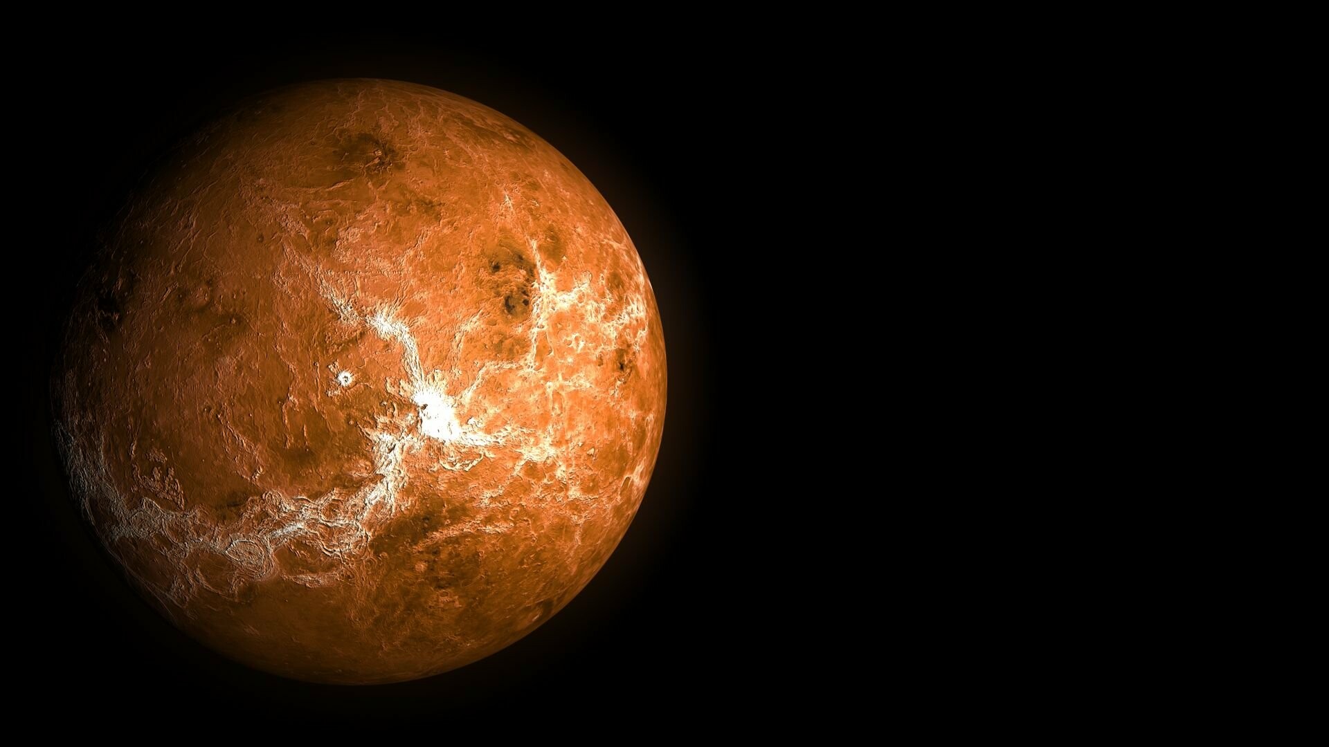 Venus: The second-largest terrestrial planet in the Solar System. 1920x1080 Full HD Background.