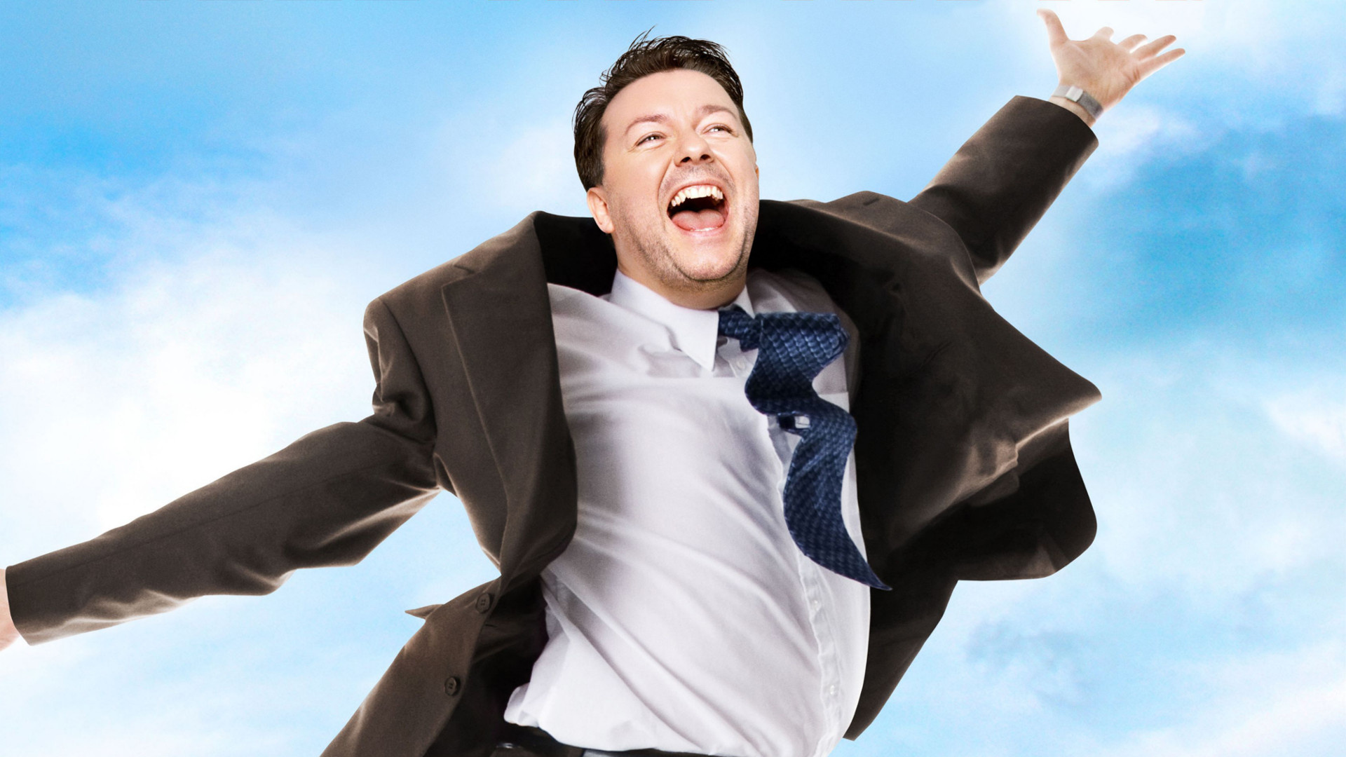 Ricky Gervais, Hilarious wallpaper, Comedic pose, Playful image, 1920x1080 Full HD Desktop