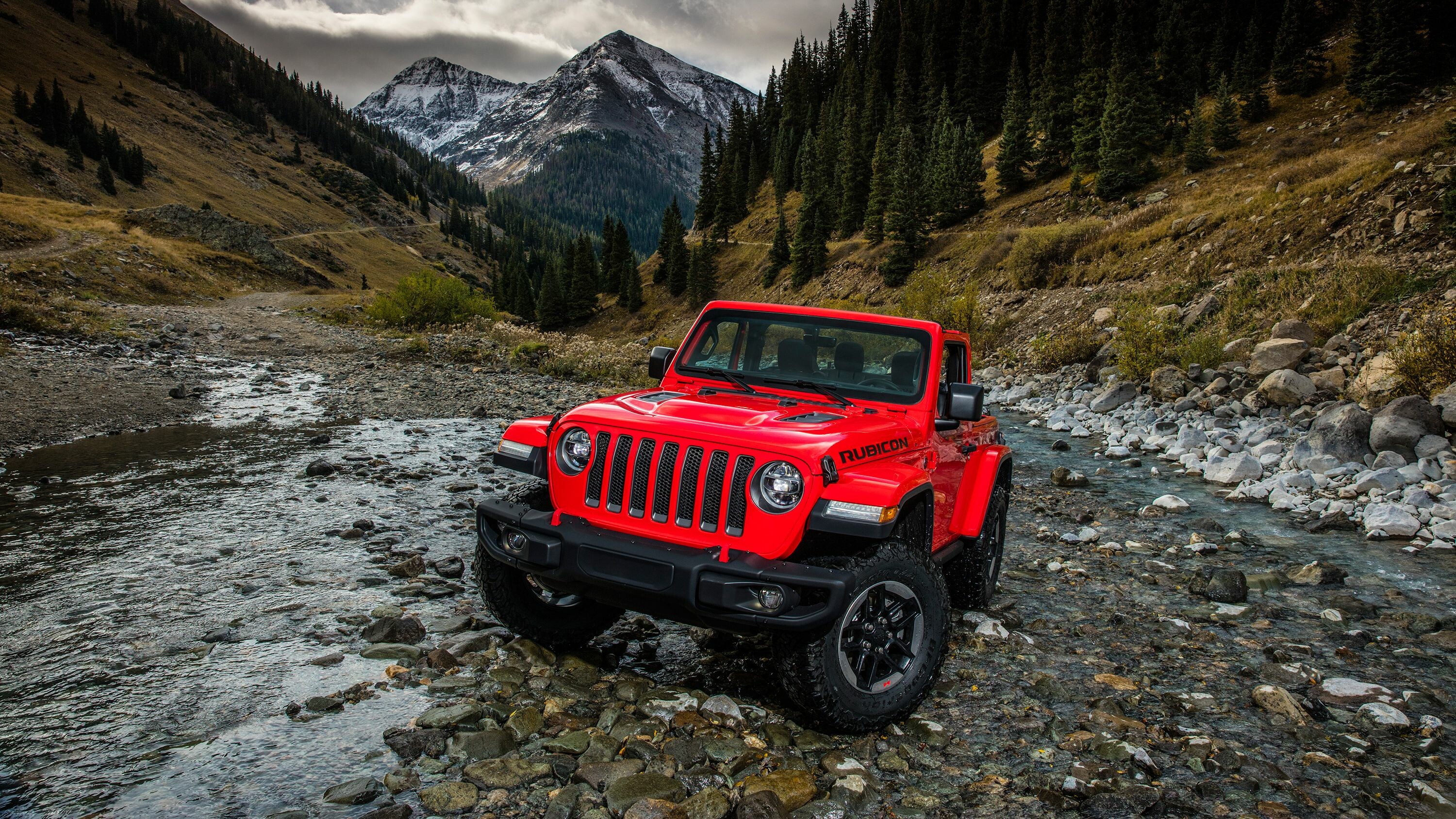Jeep Wrangler: Rubicon, The first model sported trackbar suspension links and anti-roll bars. 3000x1690 HD Wallpaper.