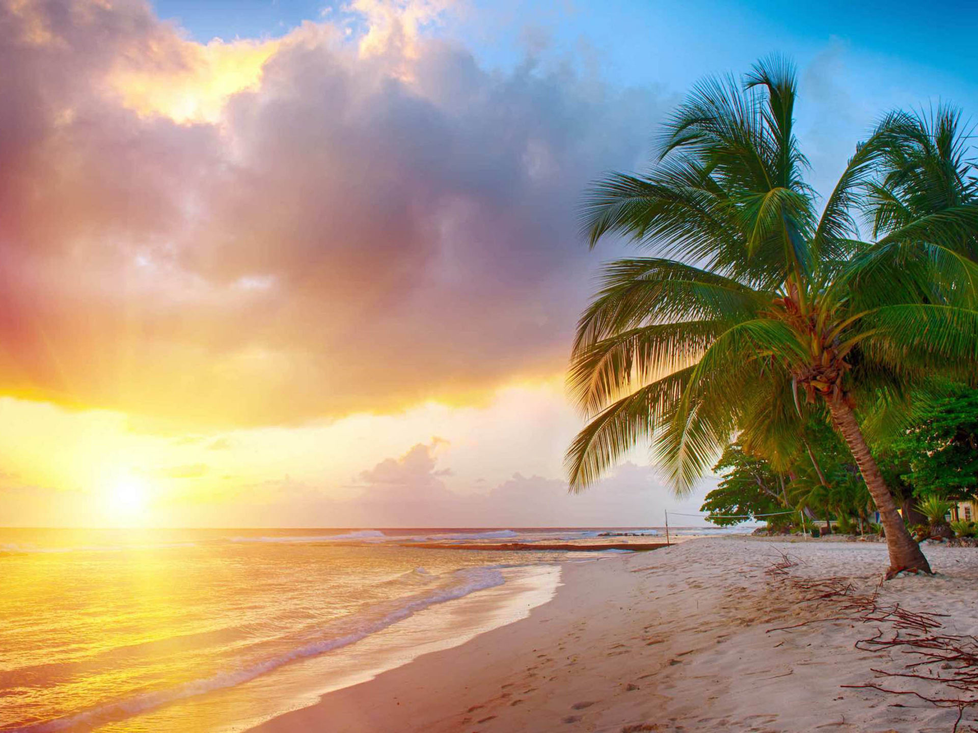 Barbados Caribbean, Beautiful sunset, Sea wallpaper HD, Tropical oasis, 1920x1440 HD Desktop