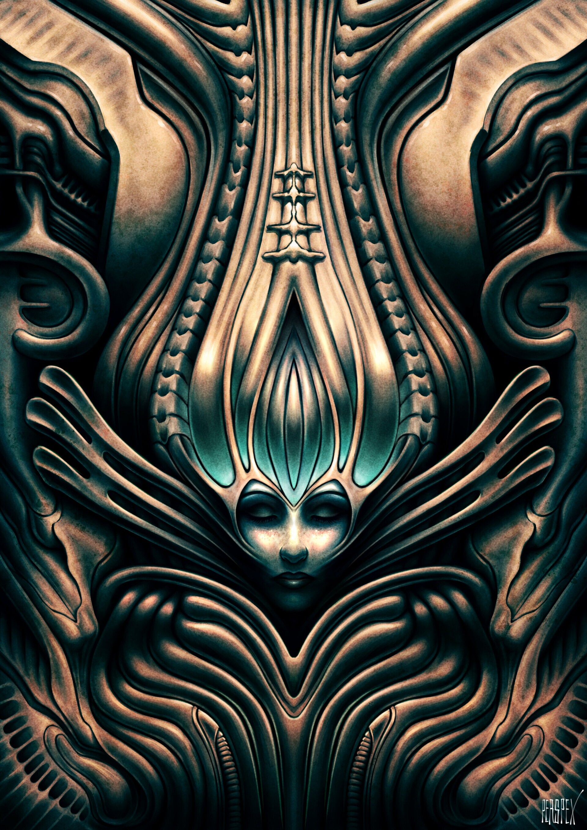 H.R. Giger: A Swiss Artist Best Known For His Airbrushed Paintings, Blended Human Physiques With Machines. 1920x2720 HD Wallpaper.