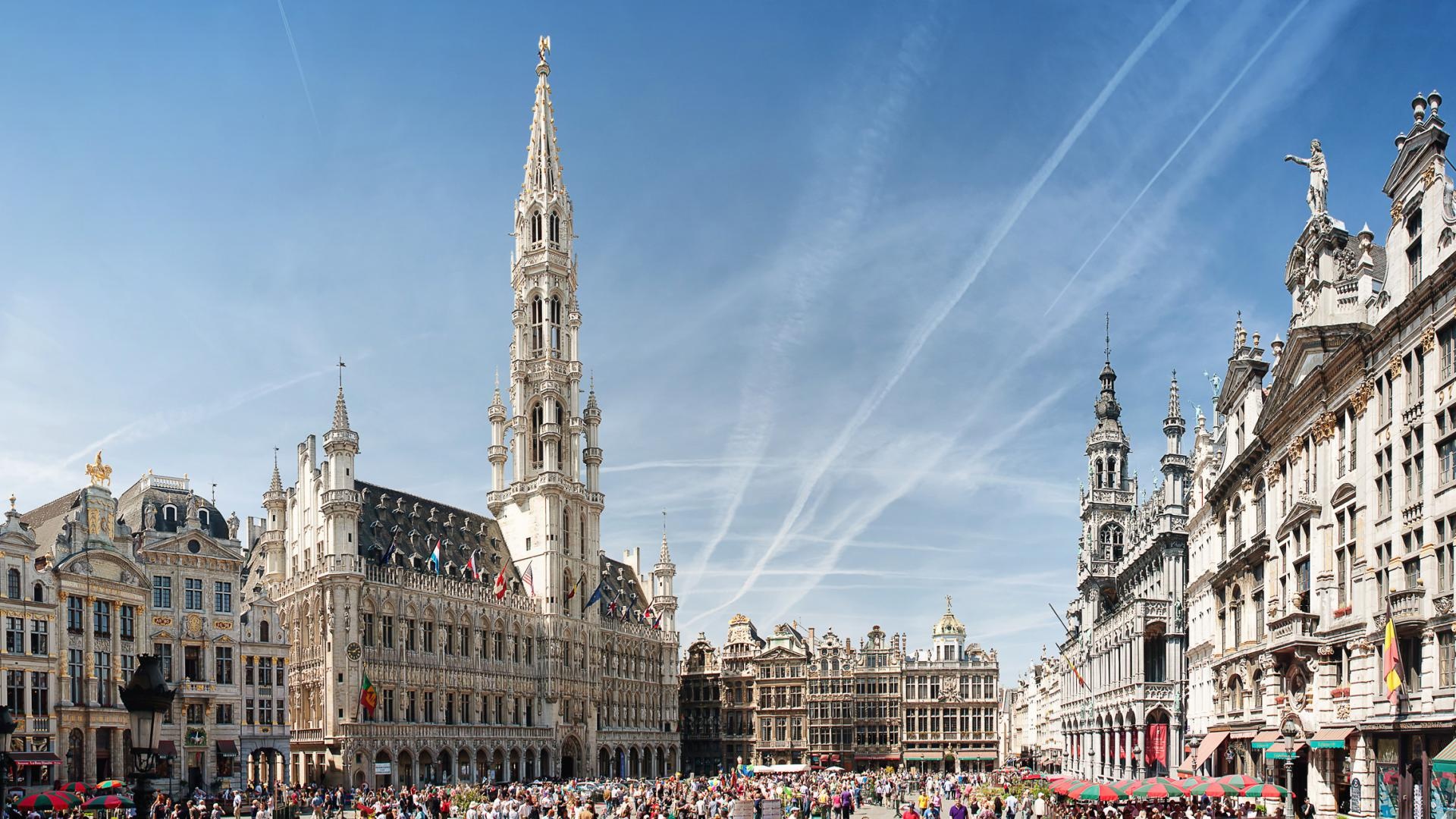 Brussels Grand Place, Top free wallpapers, Belgian landmarks, European travel, 1920x1080 Full HD Desktop