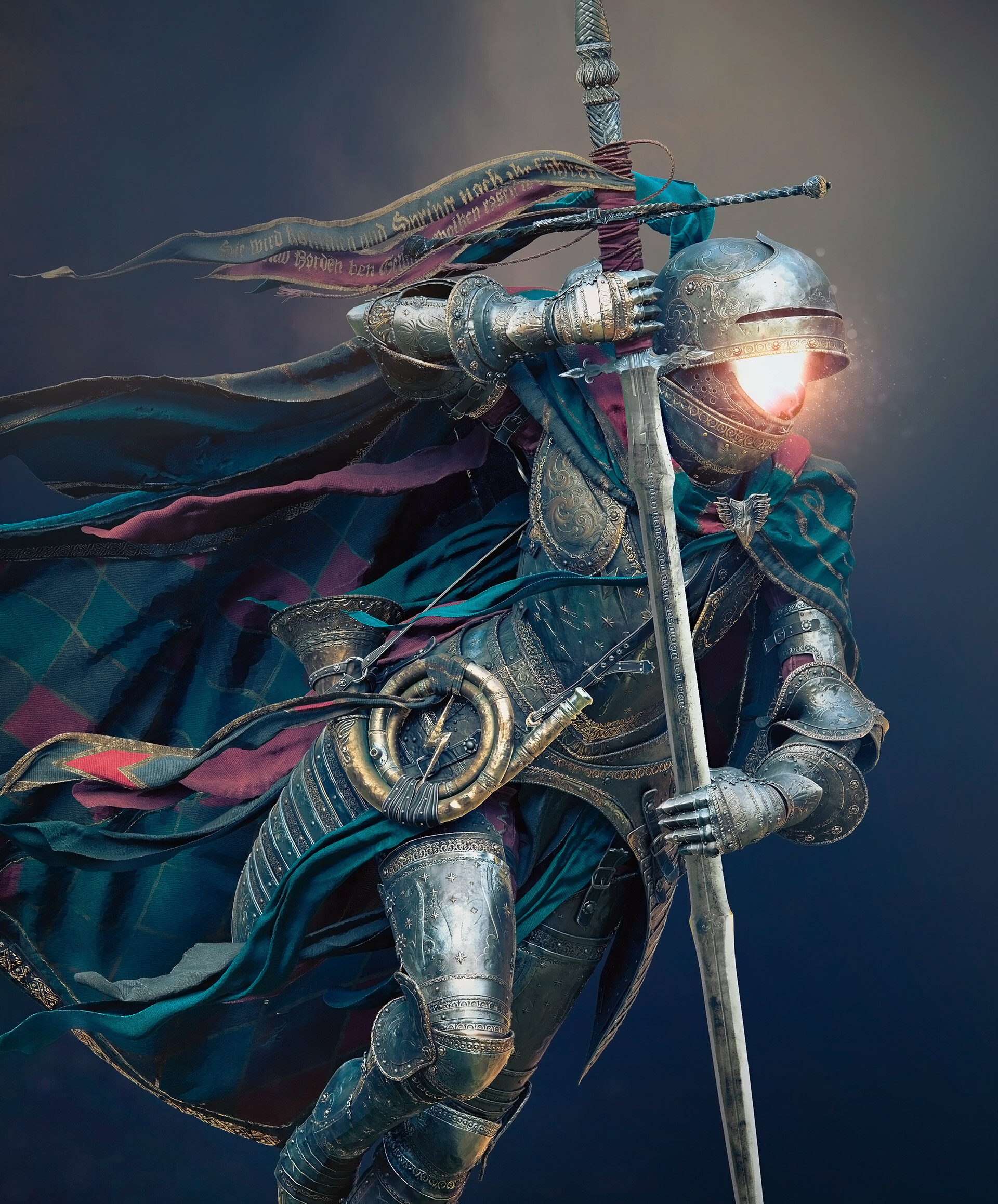 Fantasy art knight sword, Armored michael black, 1920x2320 HD Phone