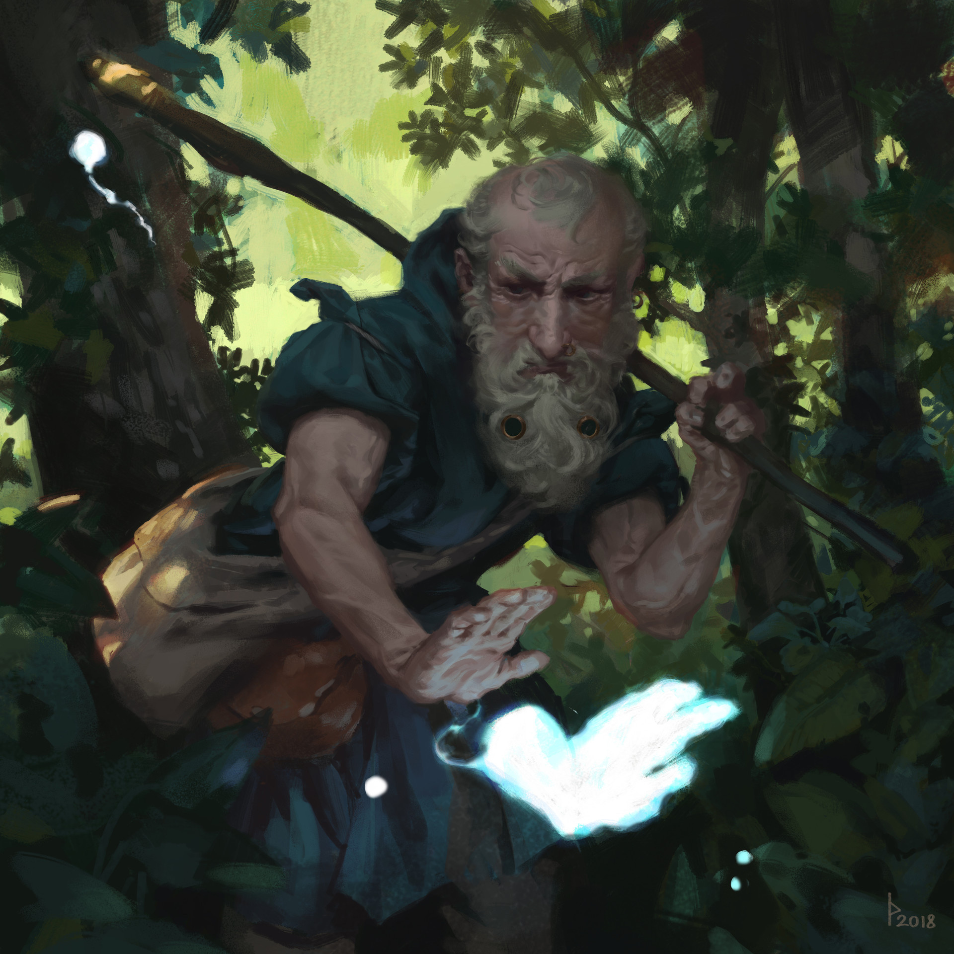 Old mage, Aged wizard, Timeless knowledge, Legendary sorcerer, 1920x1920 HD Phone