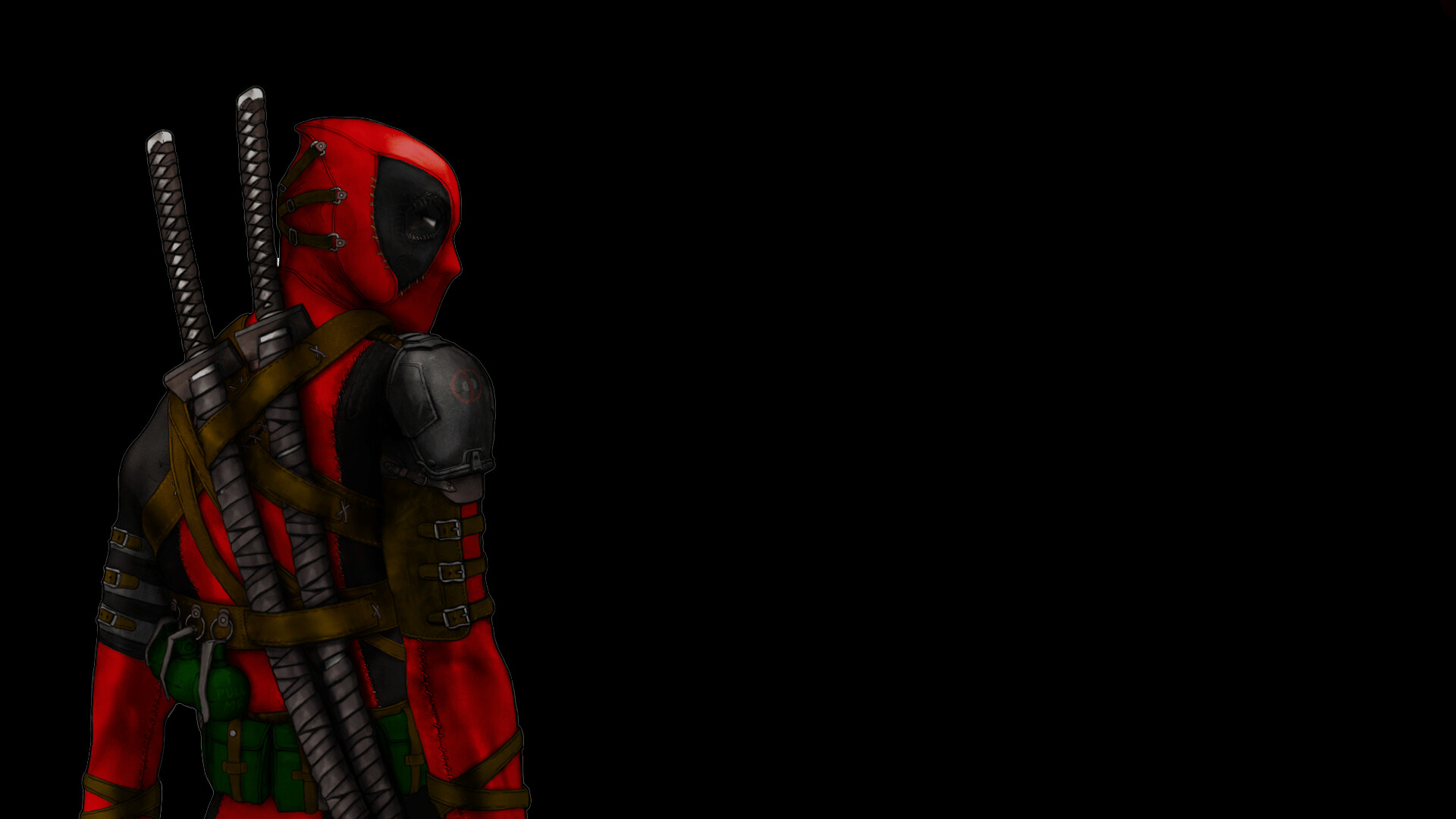 Deadpool: A highly trained assassin and mercenary with an accelerated healing factor. 1920x1080 Full HD Background.