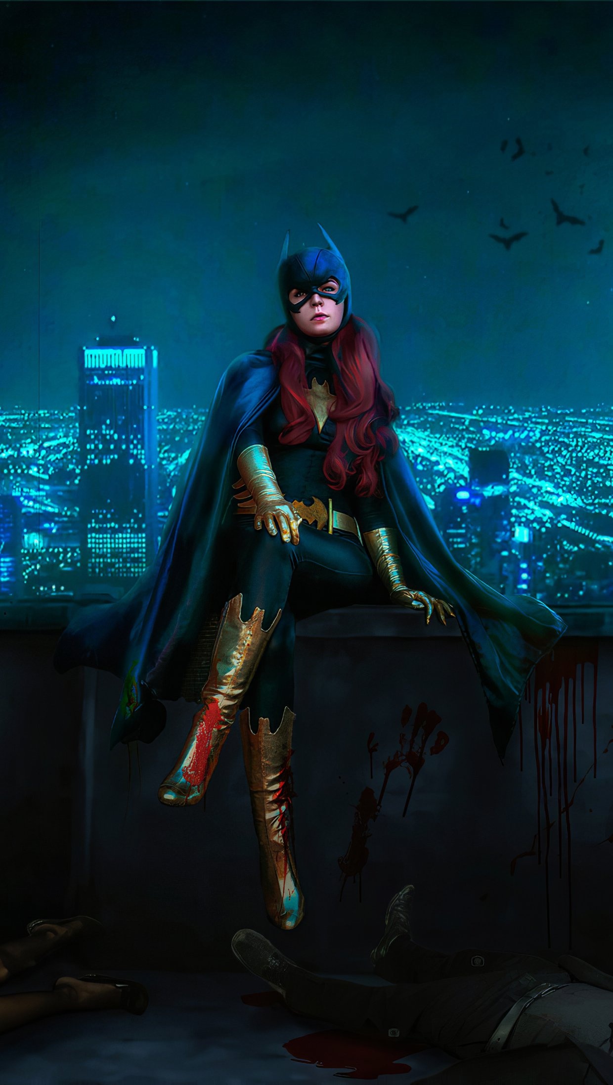 Batwoman in Gotham City, Ultra HD Wallpaper, 1240x2200 HD Phone