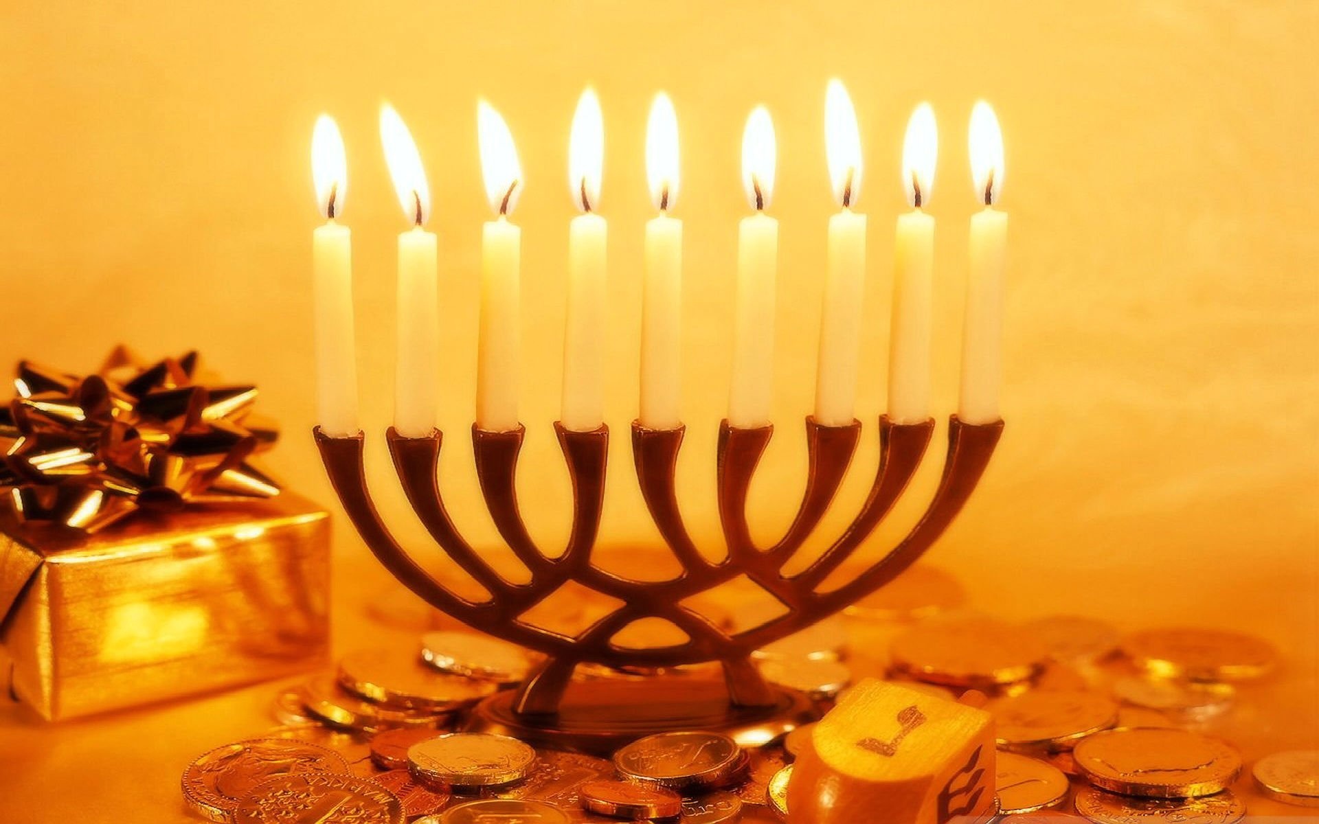 Candelabra, Hanukkah, Jewish festival, Candle, 1920x1200 HD Desktop