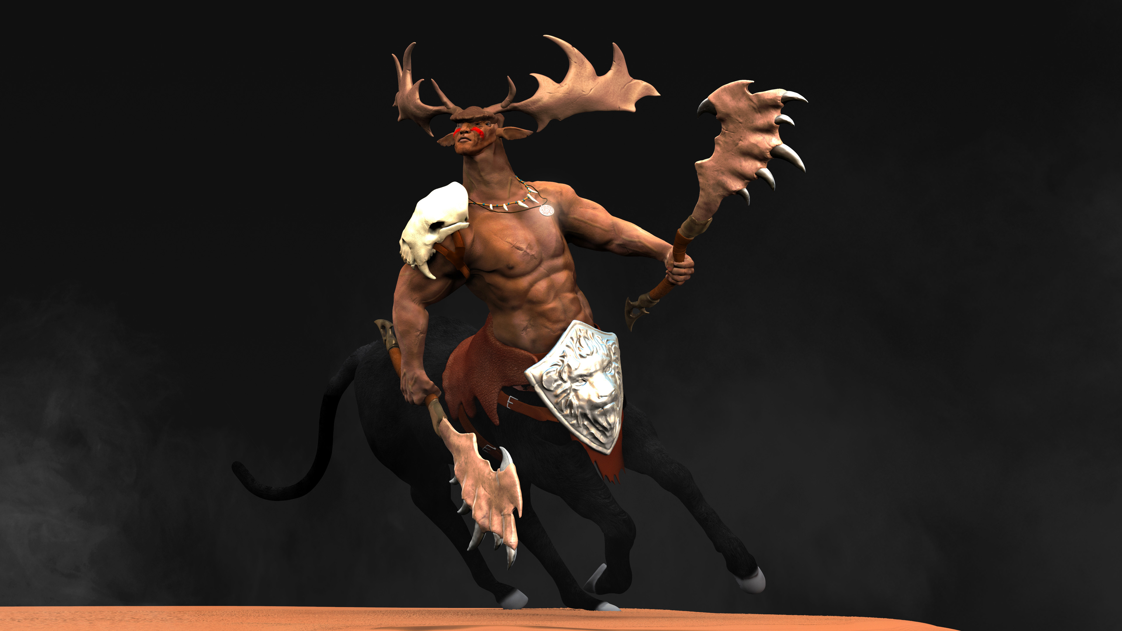 Centaur warrior, ZBrushCentral, Sculpting mastery, Majestic creature, 3840x2160 4K Desktop