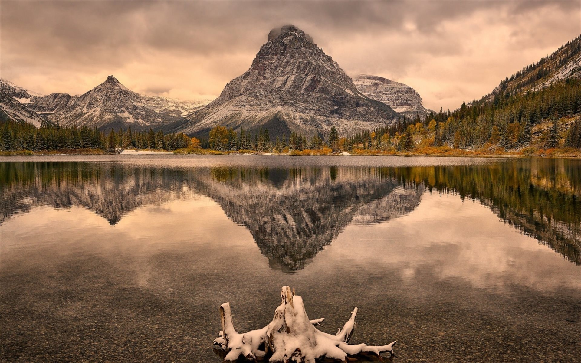 Beautiful Lake, Winter Mountains, Rock Montana, 1920x1200 HD Desktop