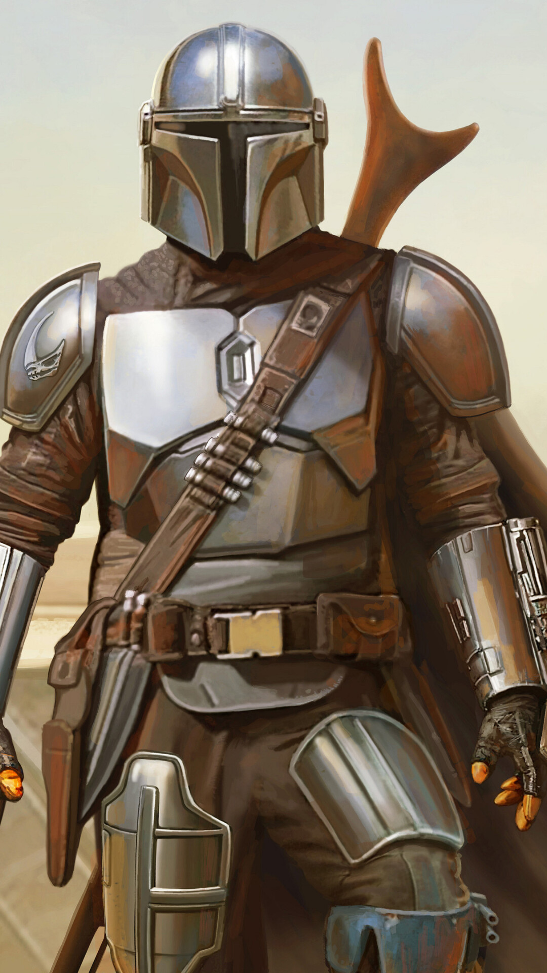 The Mandalorian: A Space Western series set in the Star Wars universe. 1080x1920 Full HD Background.