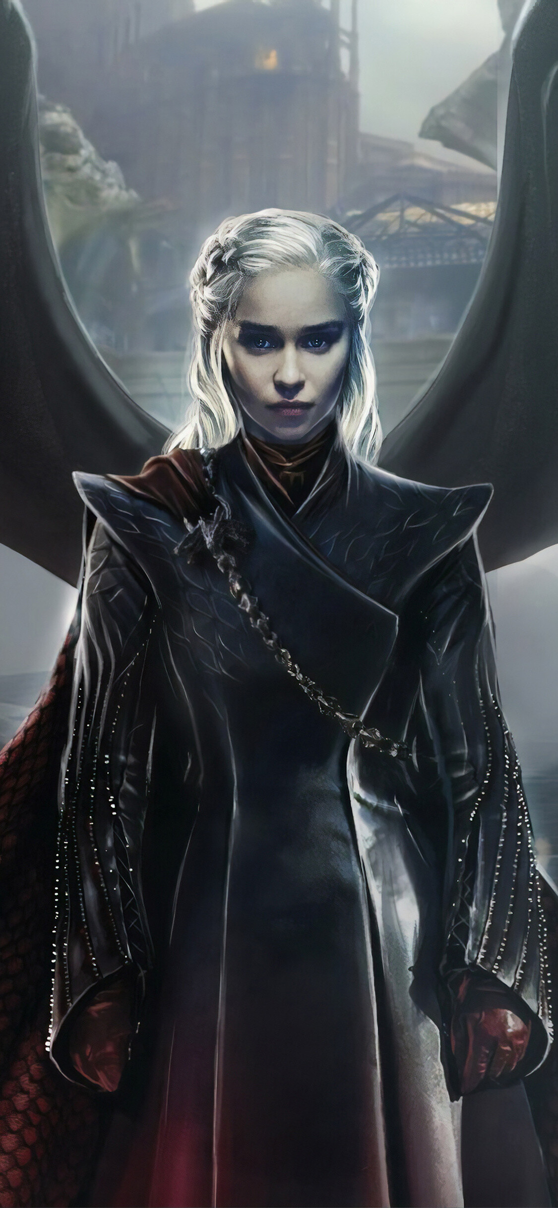 Game of Thrones: Daenerys Targaryen, the sister of Viserys III, the "Beggar King". 1130x2440 HD Background.