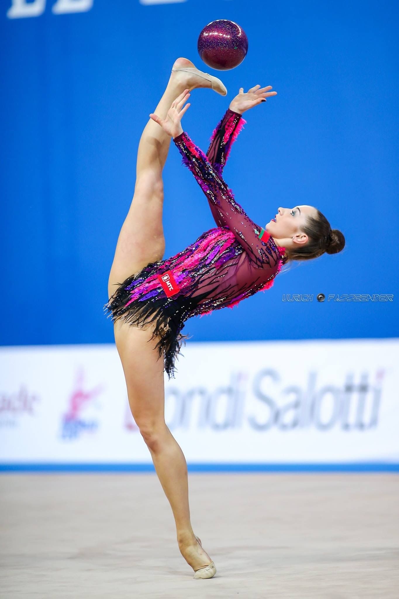 Rhythmic gymnastics photography, Belarusian ball routine, Striking pose, Graceful movements, 1370x2050 HD Phone