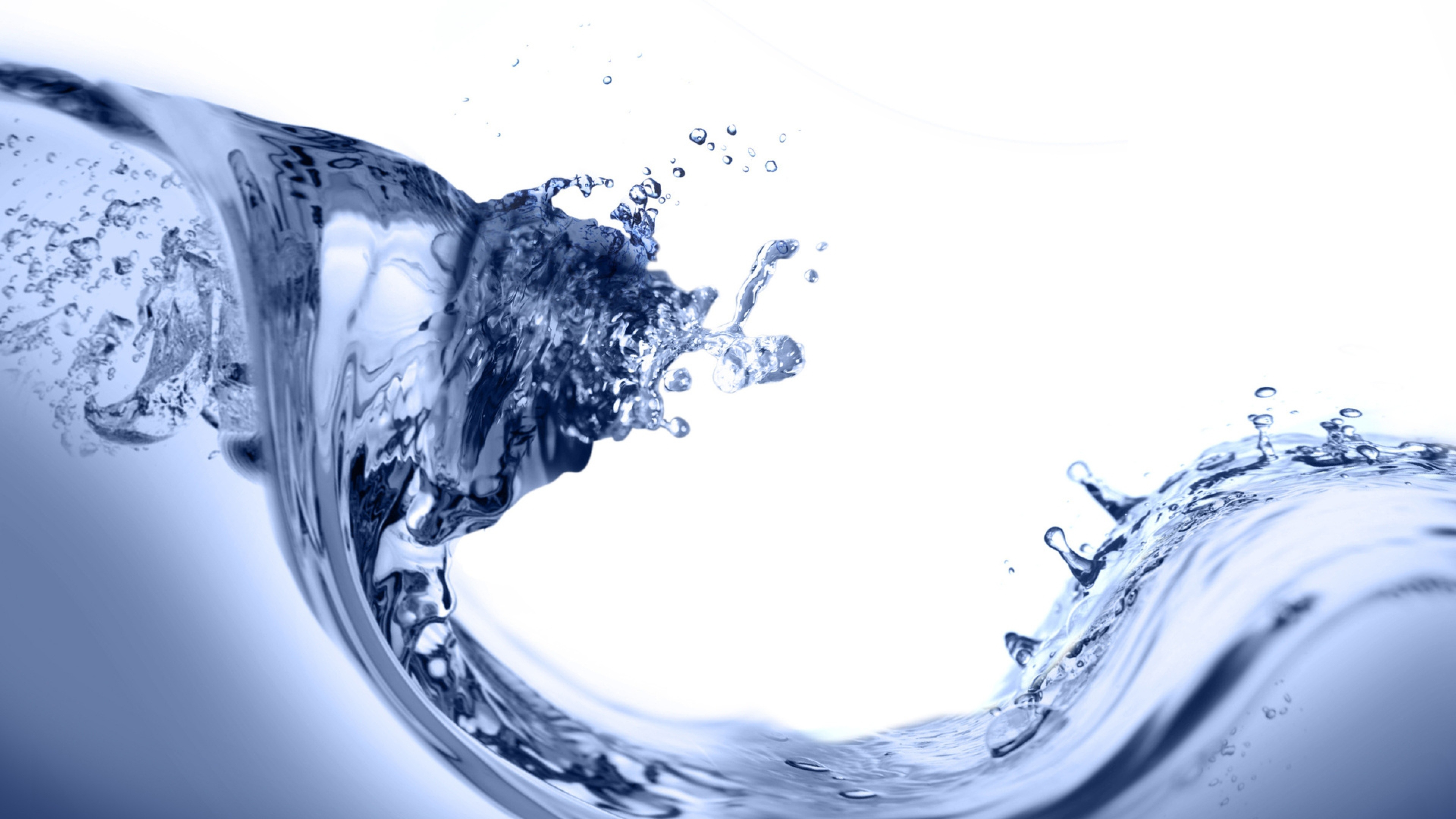 Spray water wave, Ultra HD, Wallpaper, Blue, 3840x2160 4K Desktop