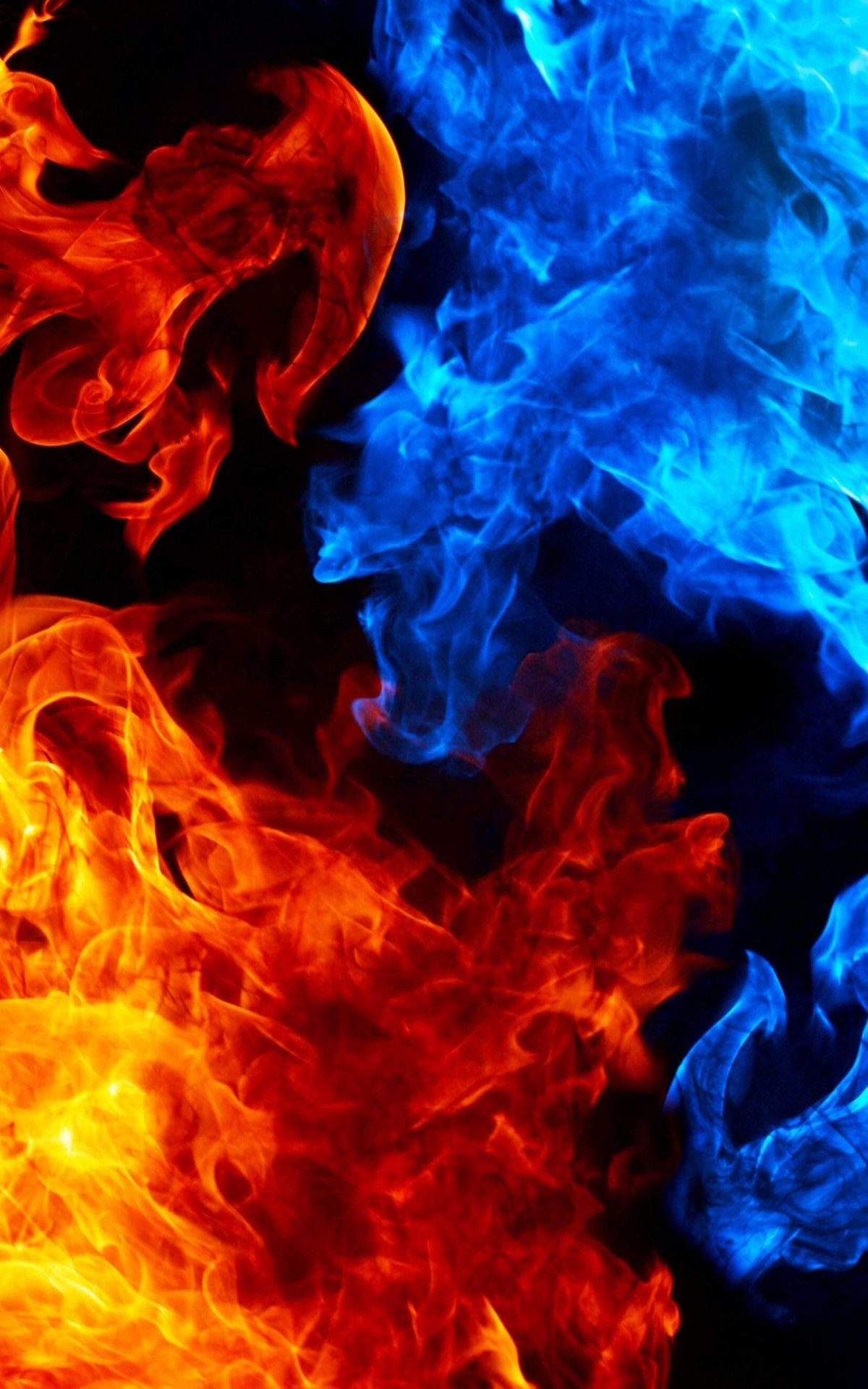 Blue fire, Kindle wallpapers, Striking color contrast, Fiery illumination, Sizzling heat, 1200x1920 HD Handy