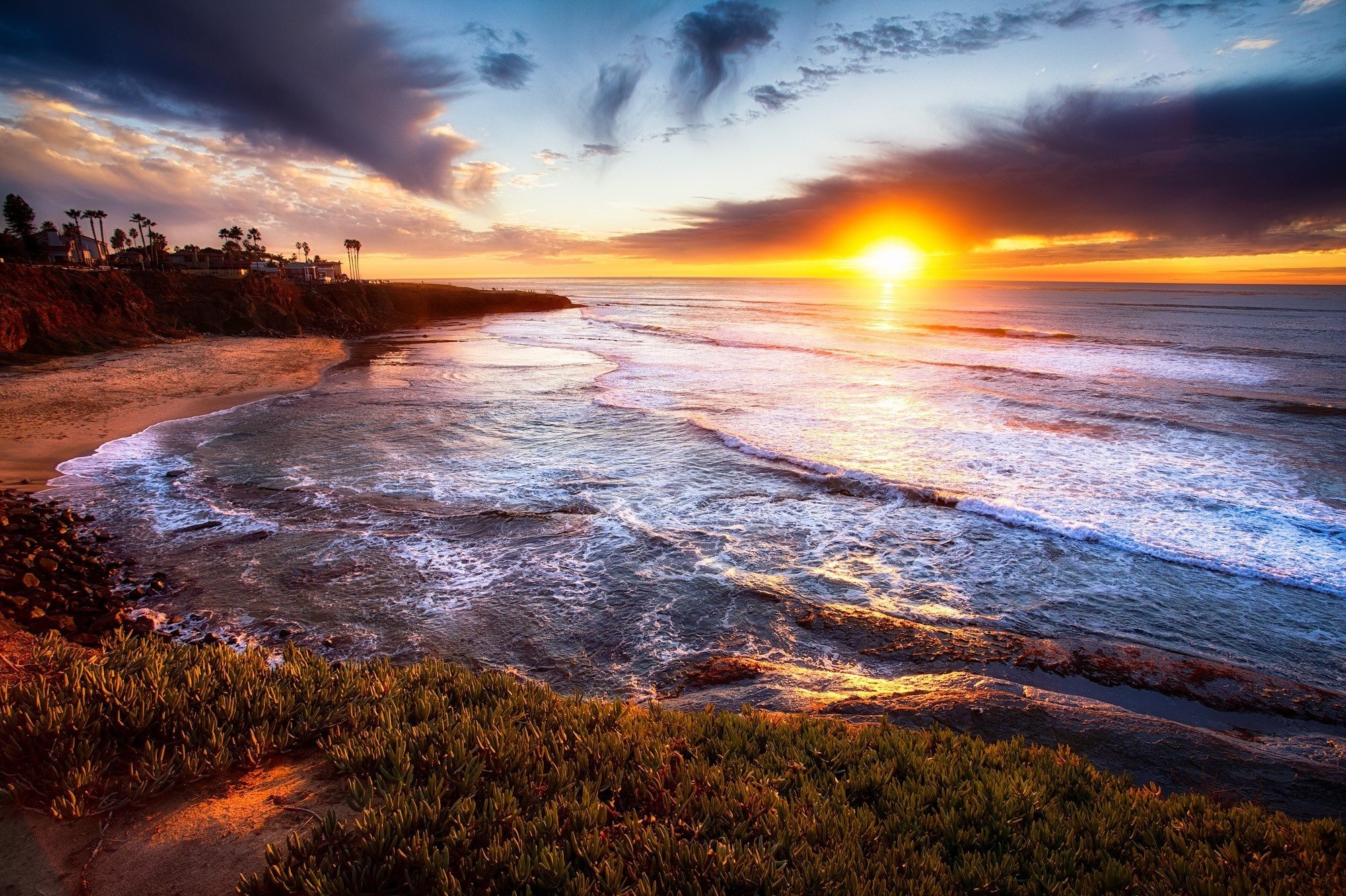 San Diego California sunset, Beautiful landscape, Vibrant colors, Coastal beauty, 2000x1340 HD Desktop